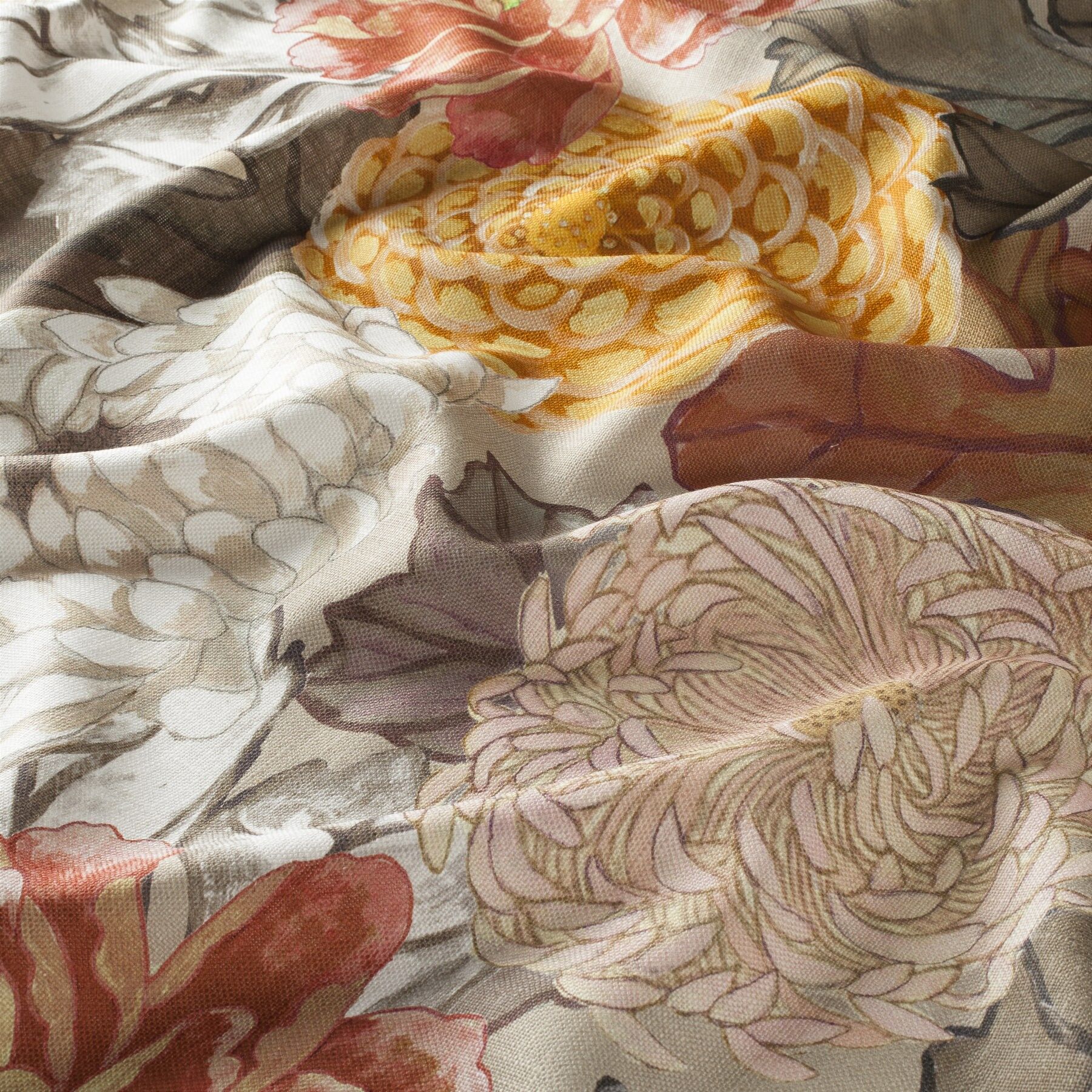 Ja8032 020 Japonais Modern Bedruckte Florale Vorhaenge Bunt Gemustert