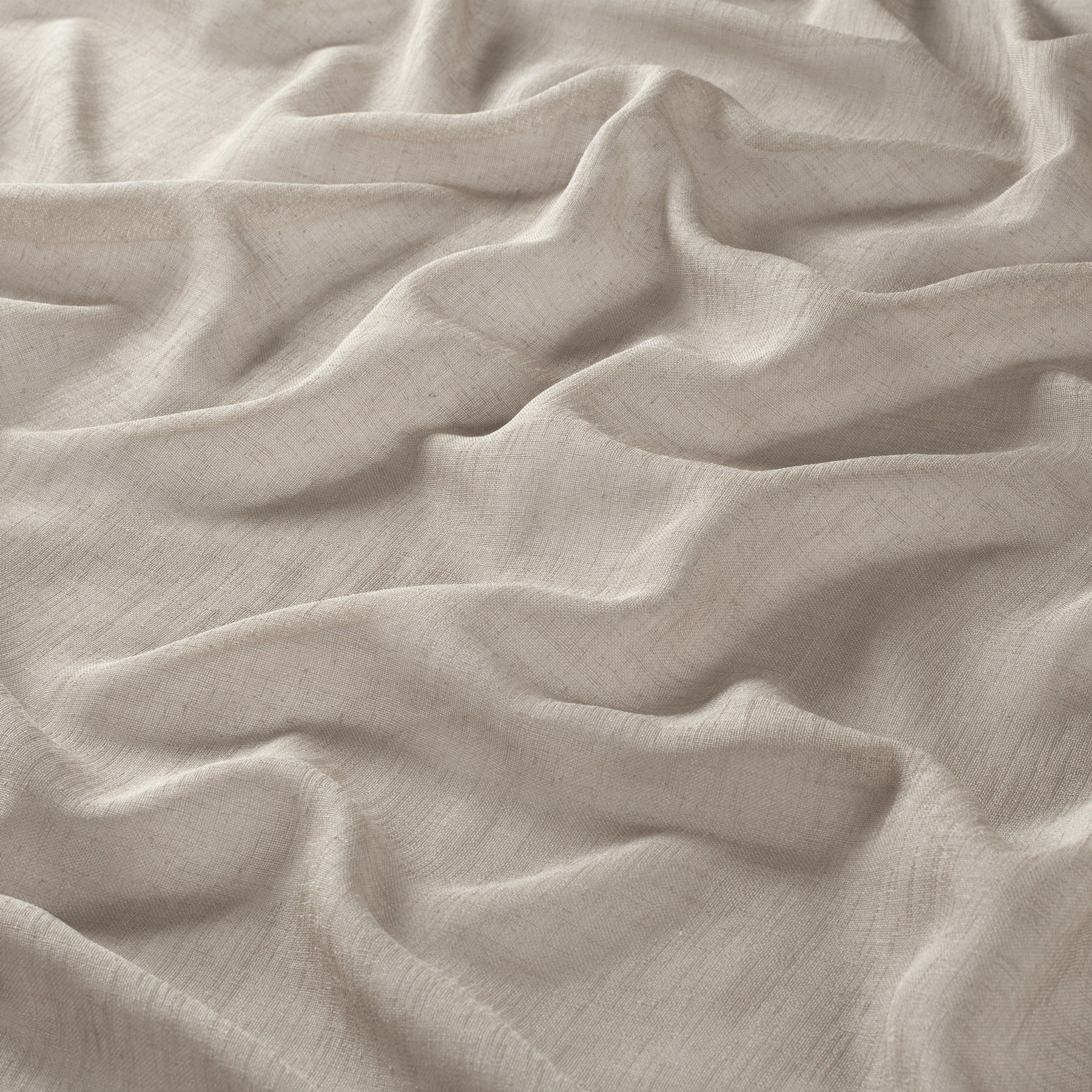 Ca1380 073 Italienischer Gardinenstoff Meterware Leinenoptik Halbtransparent Beige