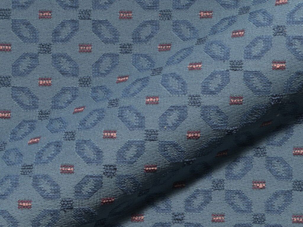 Matino 106 Hoepke Polsterstoff Meterware Landhausstil Gemustert Blau