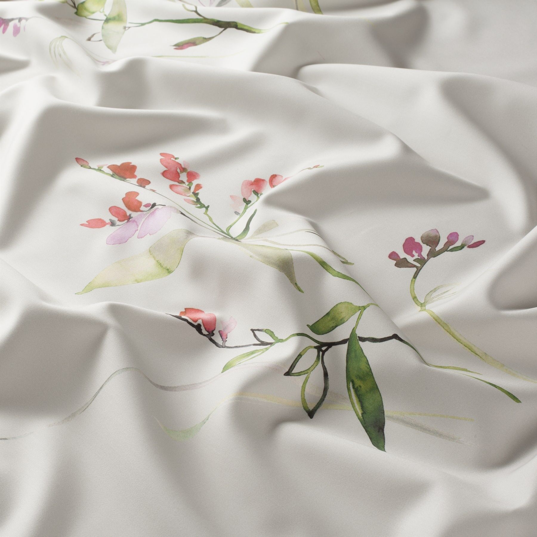 1 8894 010 Blossoms Jab Vorhangstoff Meterware Mit Blumenmuster Orange