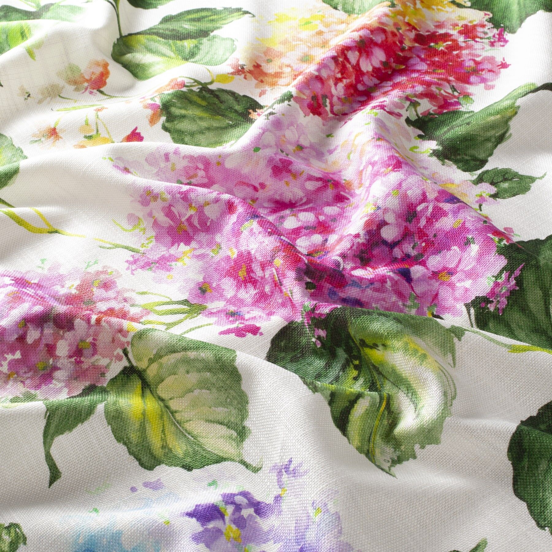 1 8910 061 Mare Di Fiori Jab Vorhangstoff Meterware Mit Blumenmuster Blau Rosa Rot