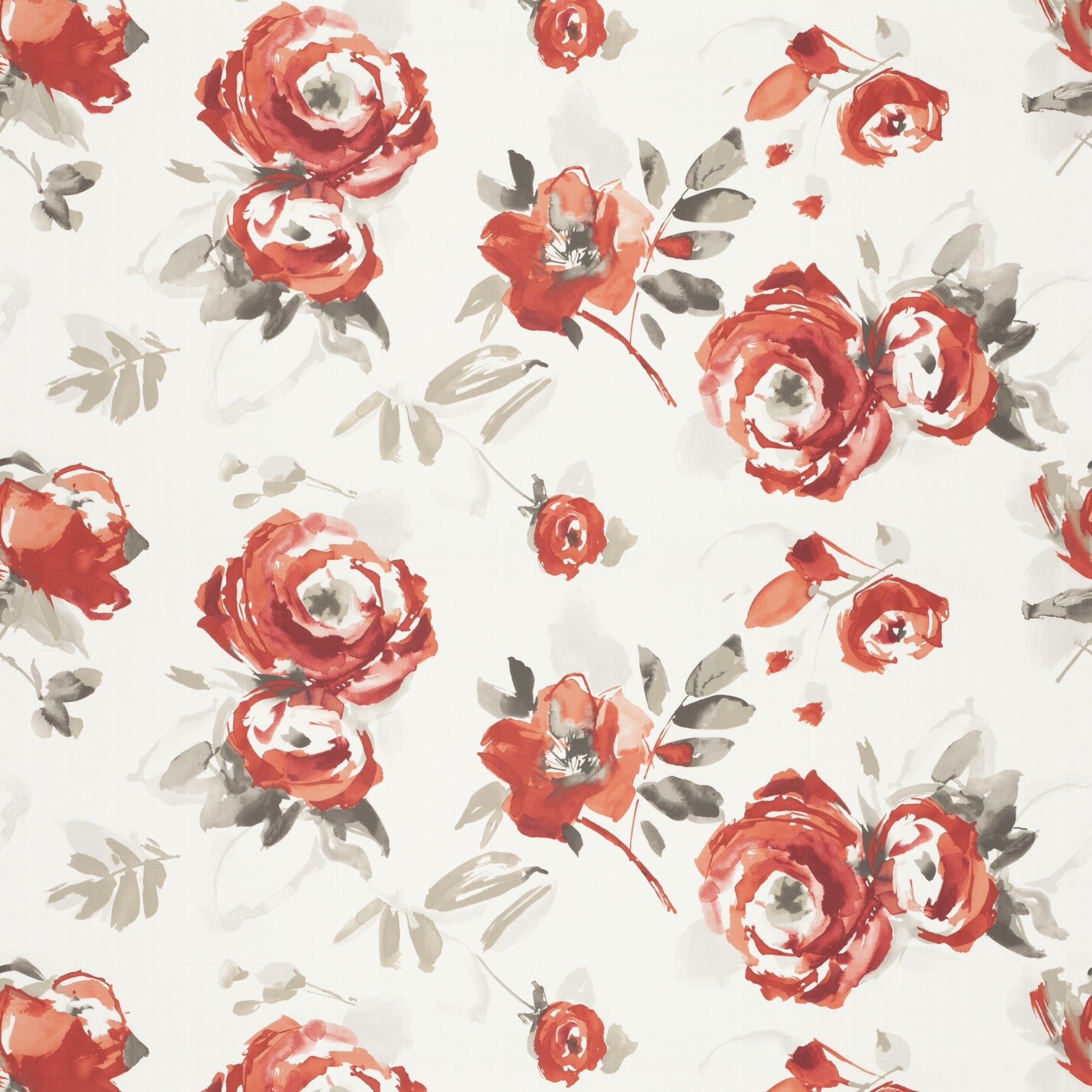 8 1793 010 Bella Jab Vorhangstoff Meterware Mit Blumenmuster Rot 1