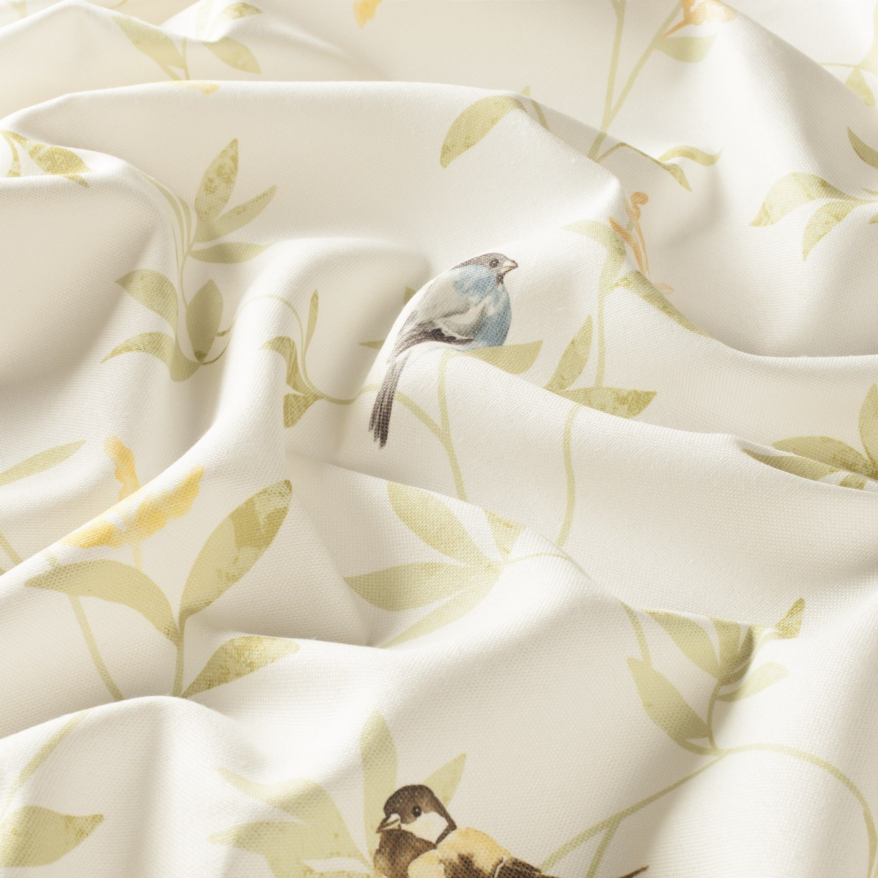 8 1812 050 Robin Jab Vorhangstoff Meterware Gemustert Weiss Gelb