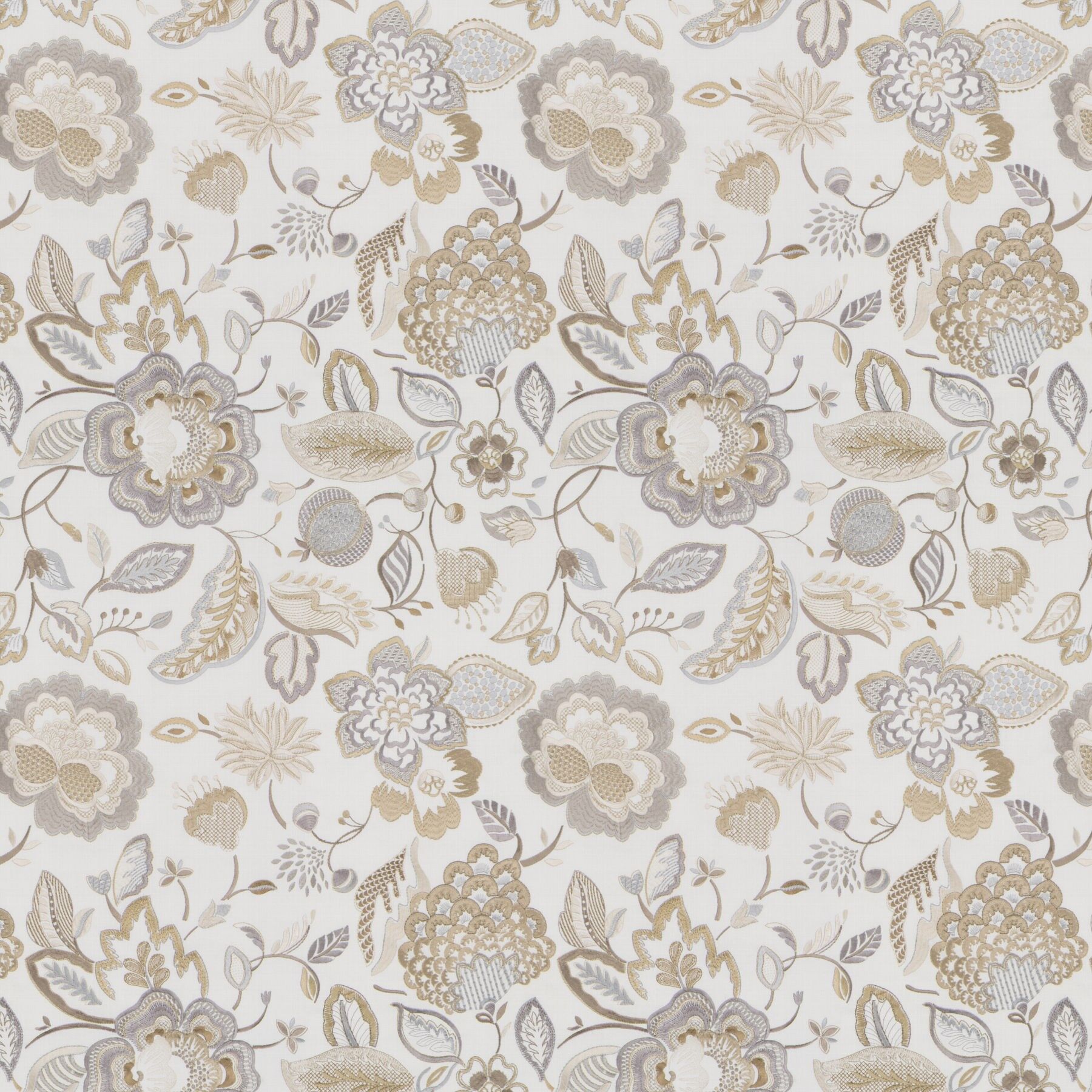 9 7818 080 Les Fables Jab Vorhangstoff Meterware Mit Blumenmuster Beige 1