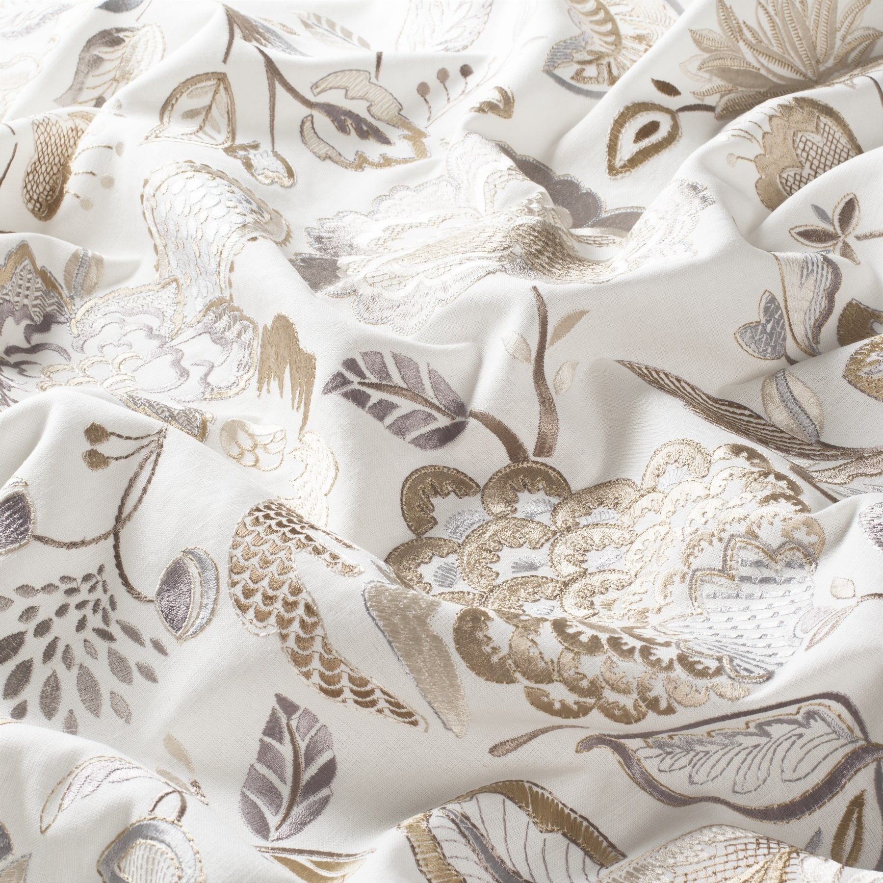 9 7818 080 Les Fables Jab Vorhangstoff Meterware Mit Blumenmuster Beige