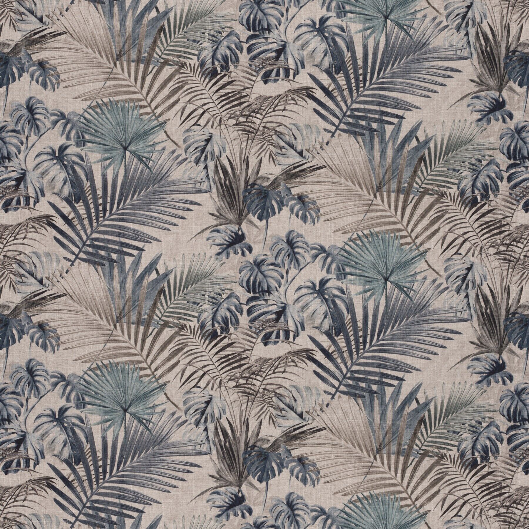 Ca1443 050 Foresta Botanica Jab Vorhangstoff Meterware Gemustert Blau 1