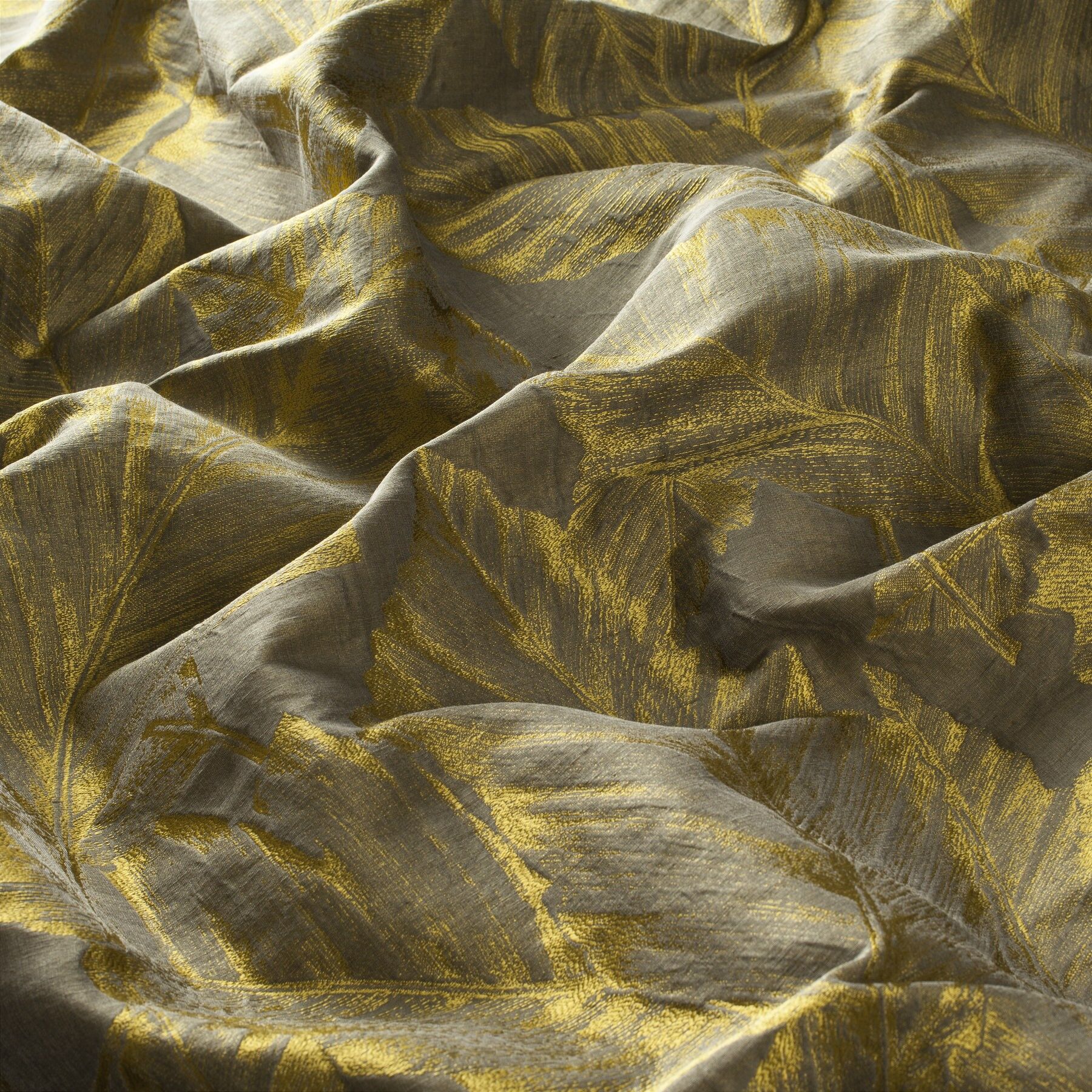 Ca1512 030 Ancient Land Jab Vorhangstoff Meterware Mit Blumenmuster Gold Braun