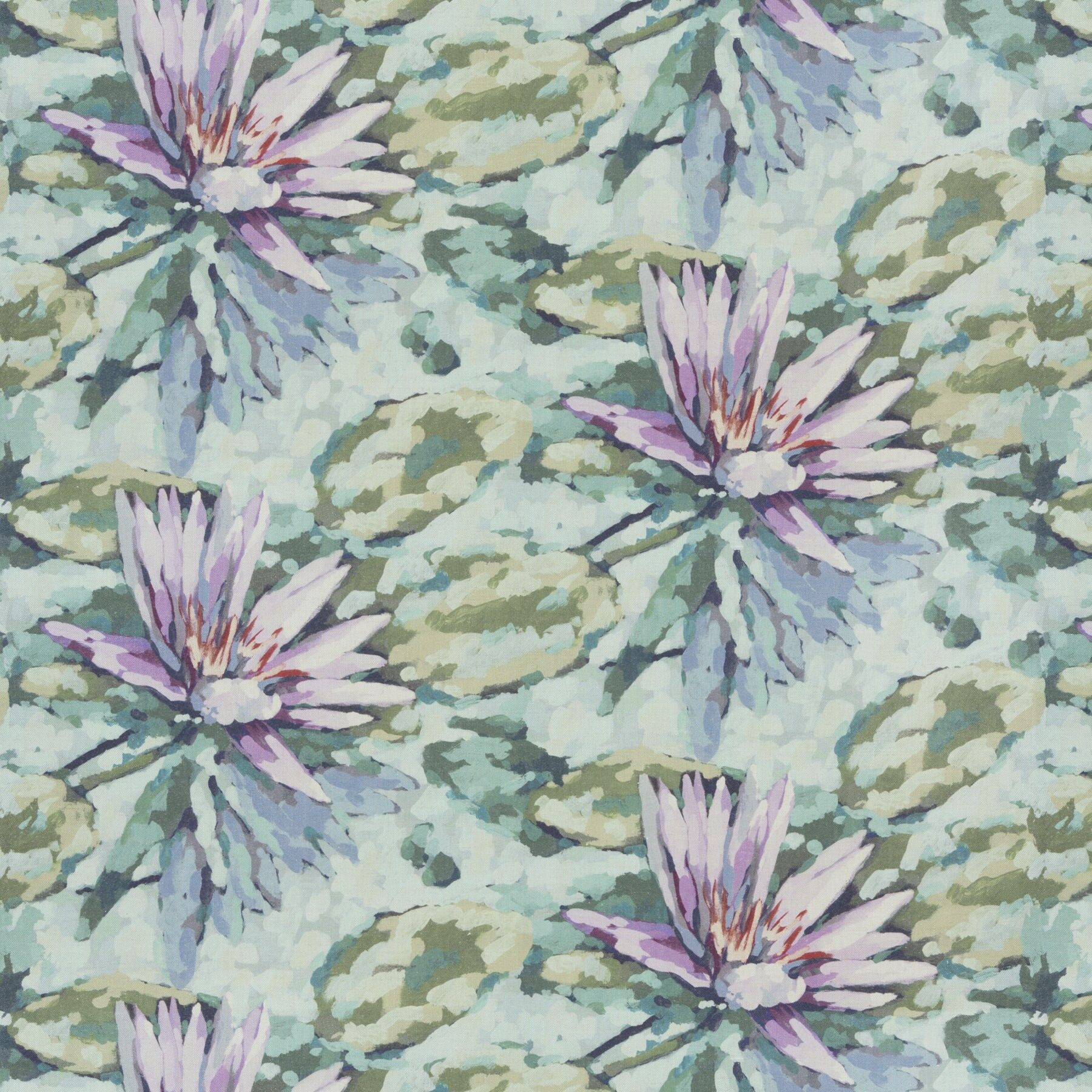 Ca1572 080 By The Lake Jab Vorhangstoff Meterware Mit Blumenmuster Gruen Lila 1