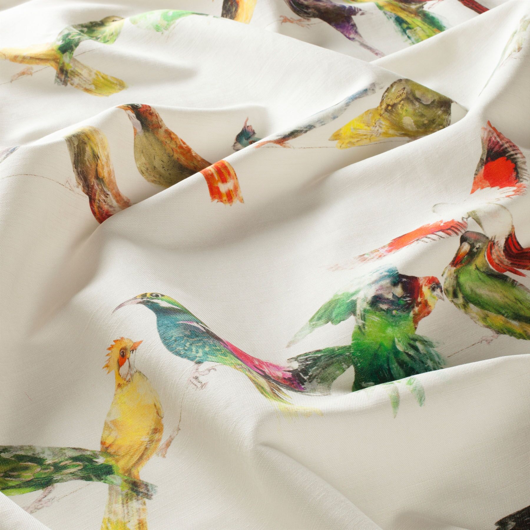 Ch2718 030 Birdsong Jab Vorhangstoff Meterware Gemustert Bunt