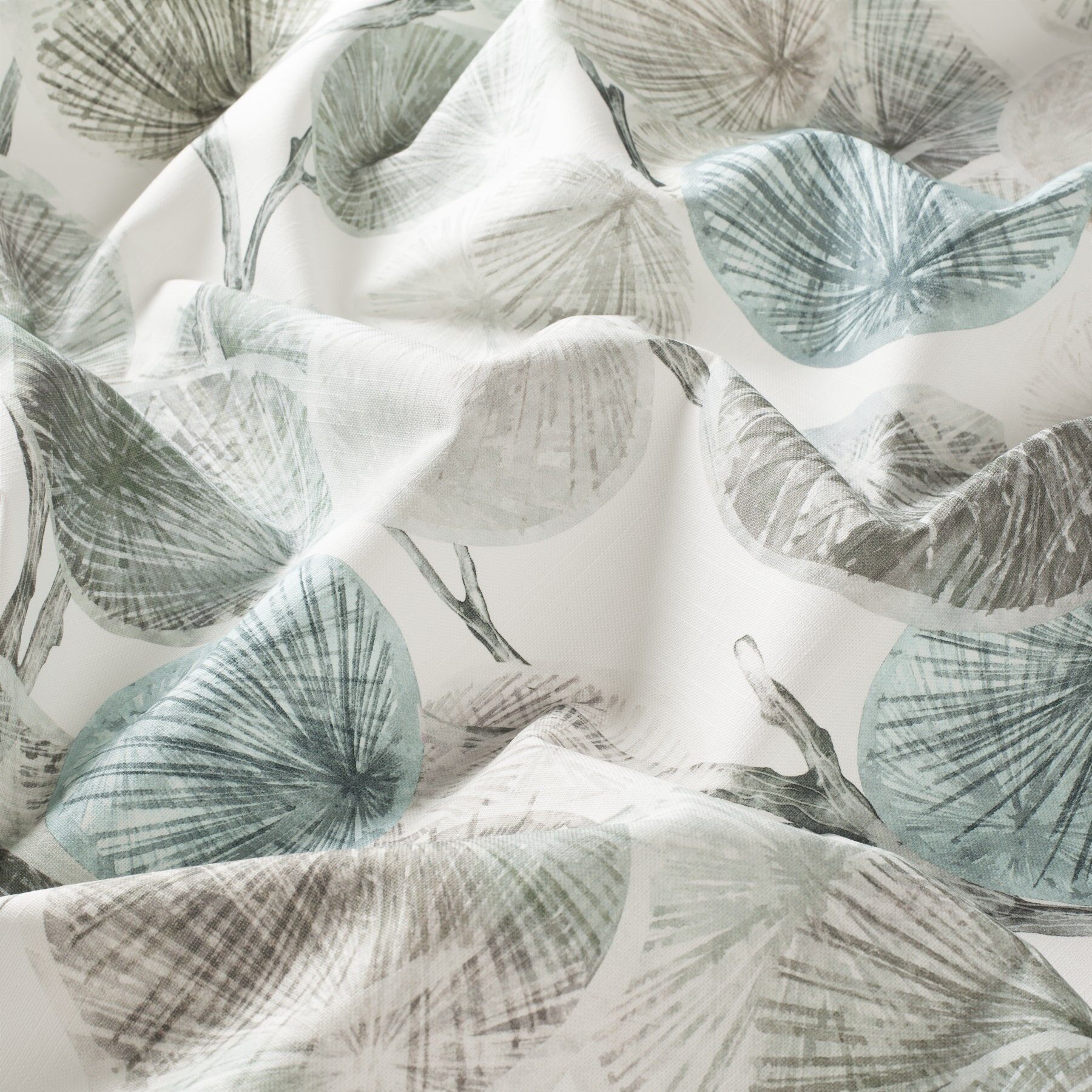 Ch2997 080 Akina Jab Vorhangstoff Meterware Gemustert Beige Blau