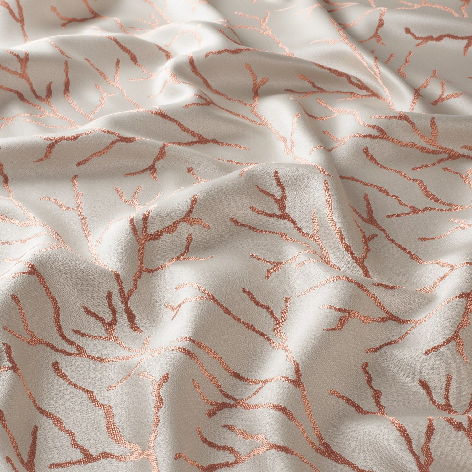 Gs1003 060 Coral Jab Vorhangstoff Meterware Gemustert Beige Braun