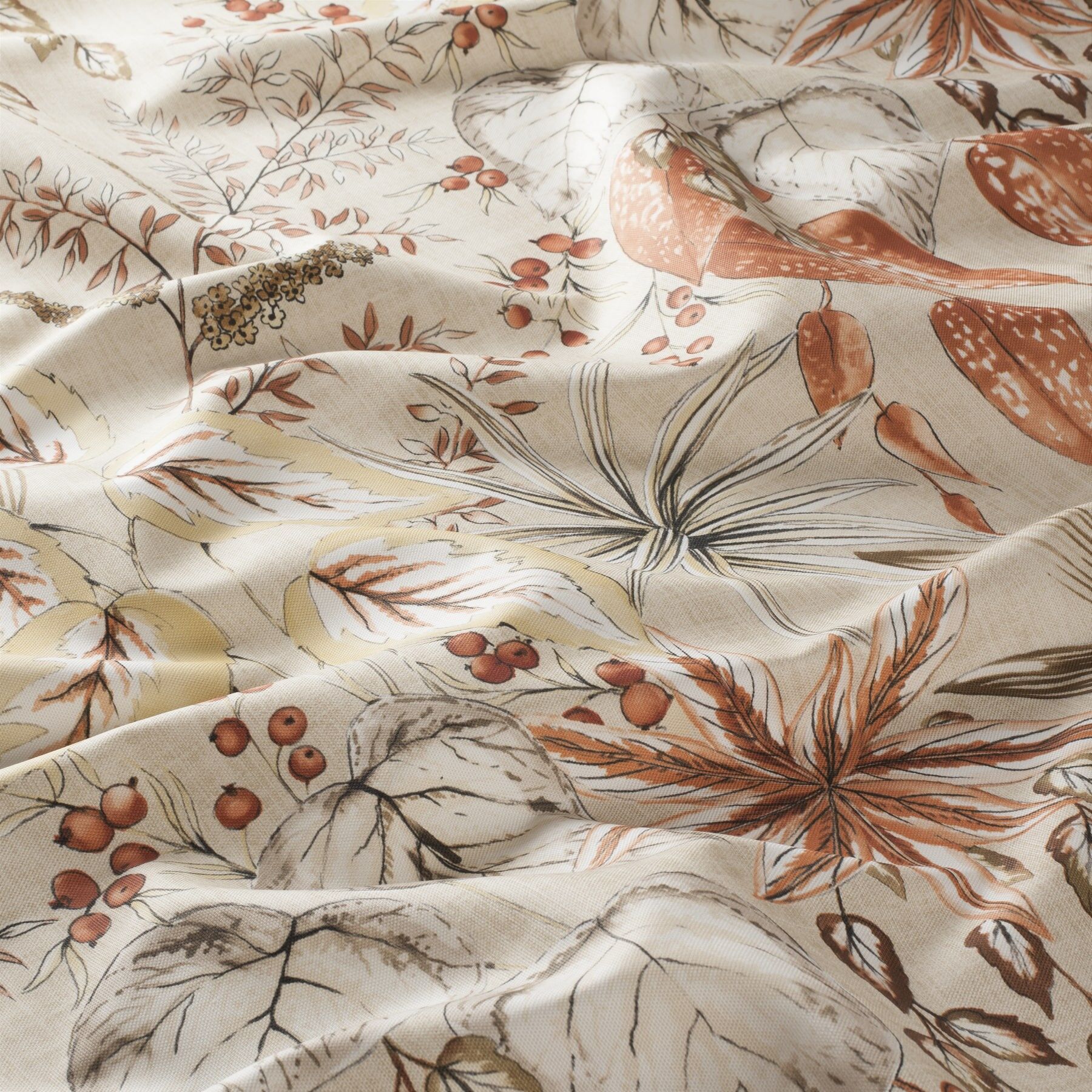 Gs1006 060 Avignon Jab Vorhangstoff Meterware Mit Blumenmuster Beige Orange