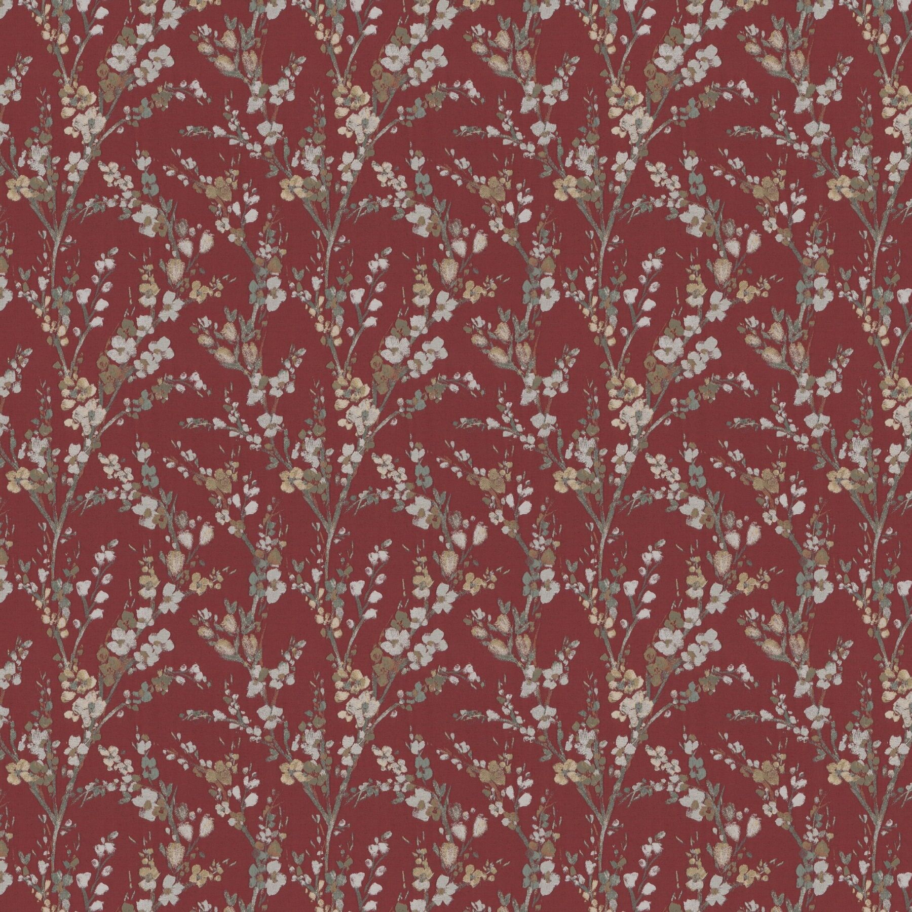 Ja7039 010 Haokan Jab Vorhangstoff Meterware Mit Blumenmuster Rot 1