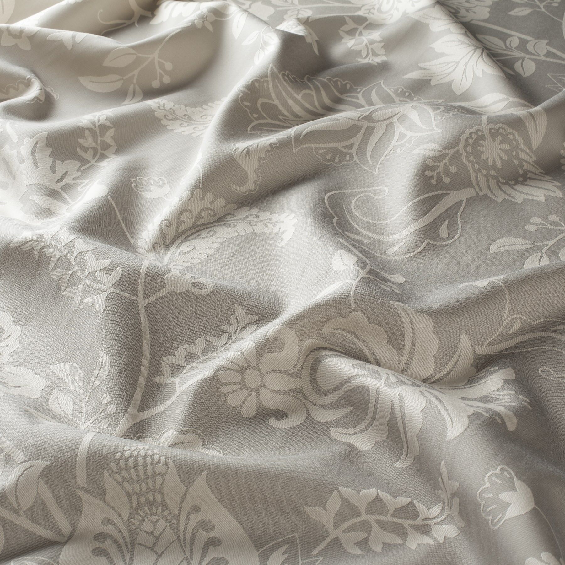 Ja7073 070 Fleur Jab Vorhangstoff Meterware Mit Blumenmuster Grau