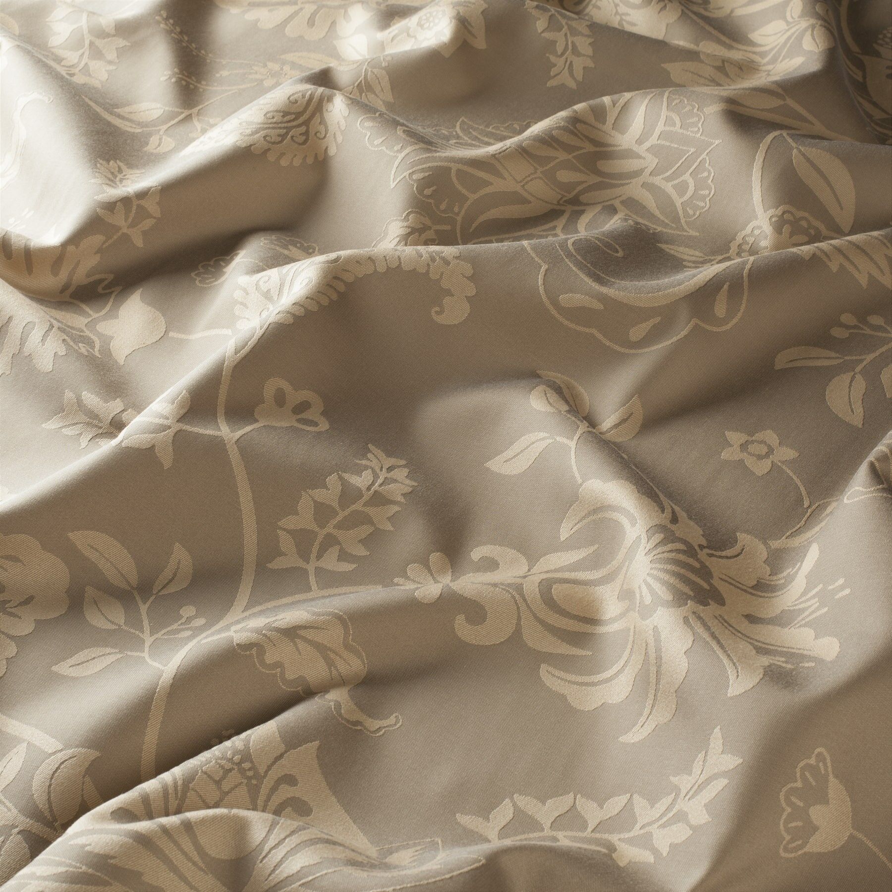 Ja7073 071 Fleur Jab Vorhangstoff Meterware Mit Blumenmuster Braun