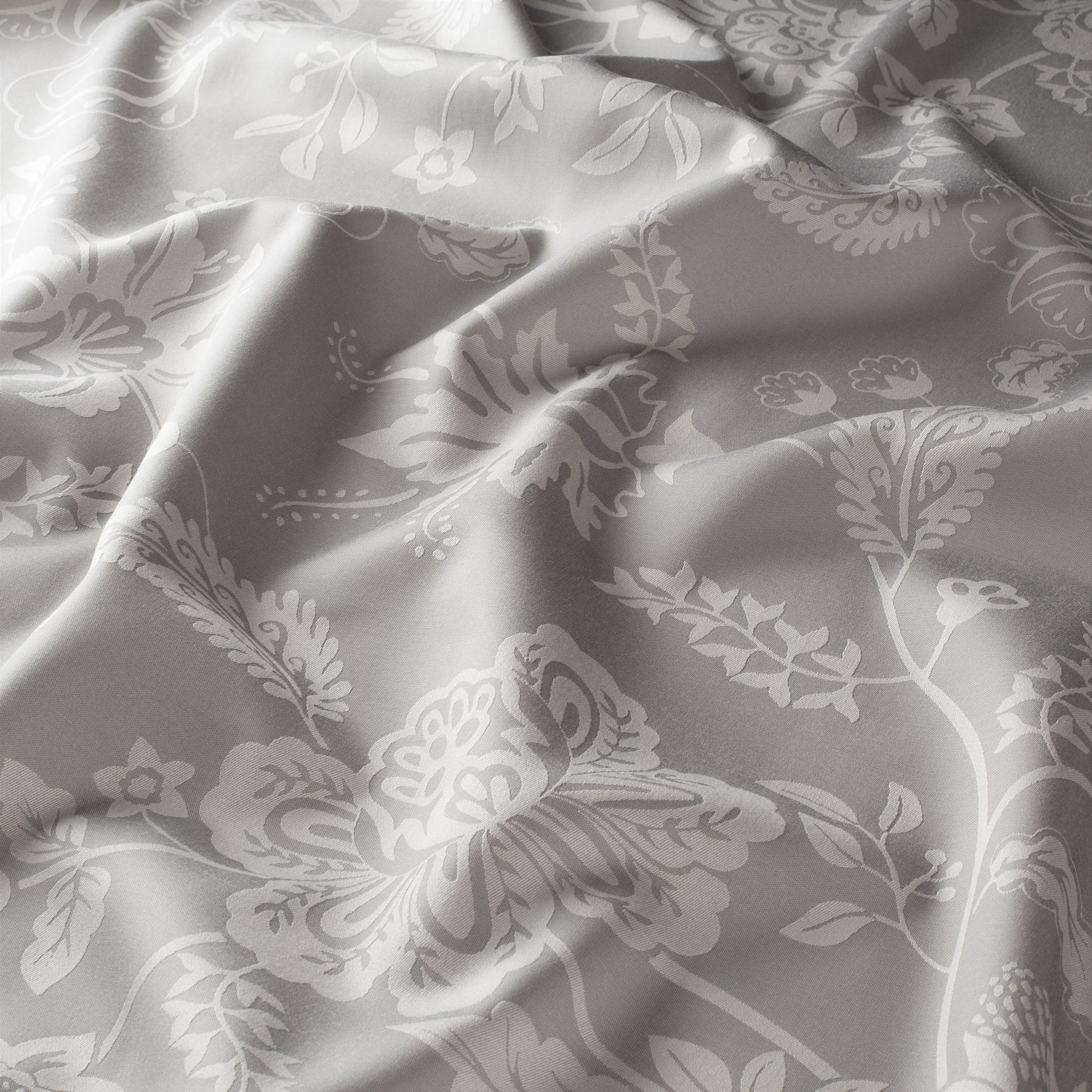 Ja7073 092 Fleur Jab Vorhangstoff Meterware Mit Blumenmuster Grau