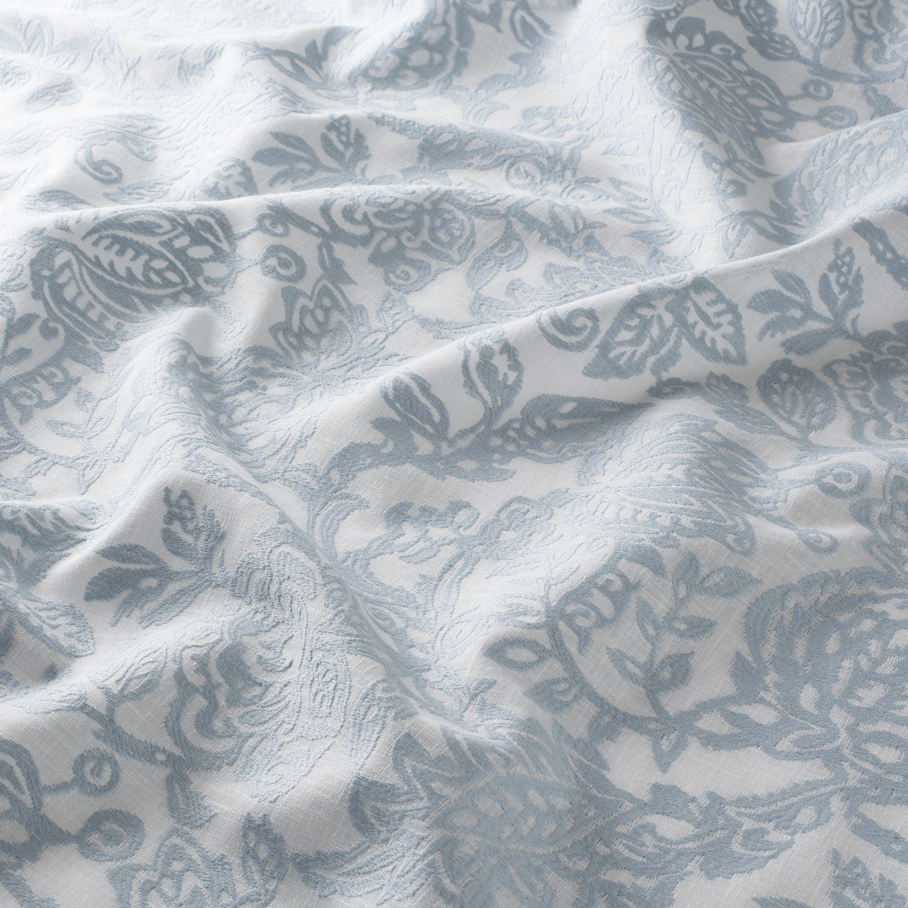 Ja7074 050 Rosalia Jab Vorhangstoff Meterware Gemustert Blau Weiss
