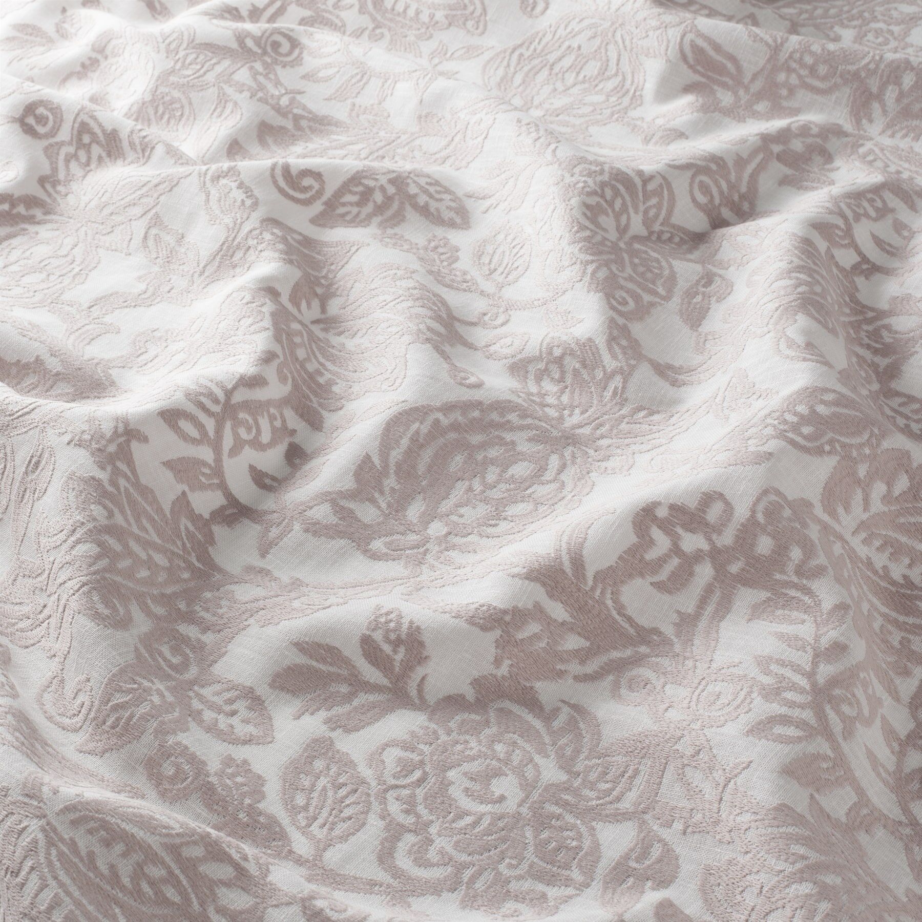 Ja7074 060 Rosalia Jab Vorhangstoff Meterware Gemustert Rosa Weiss