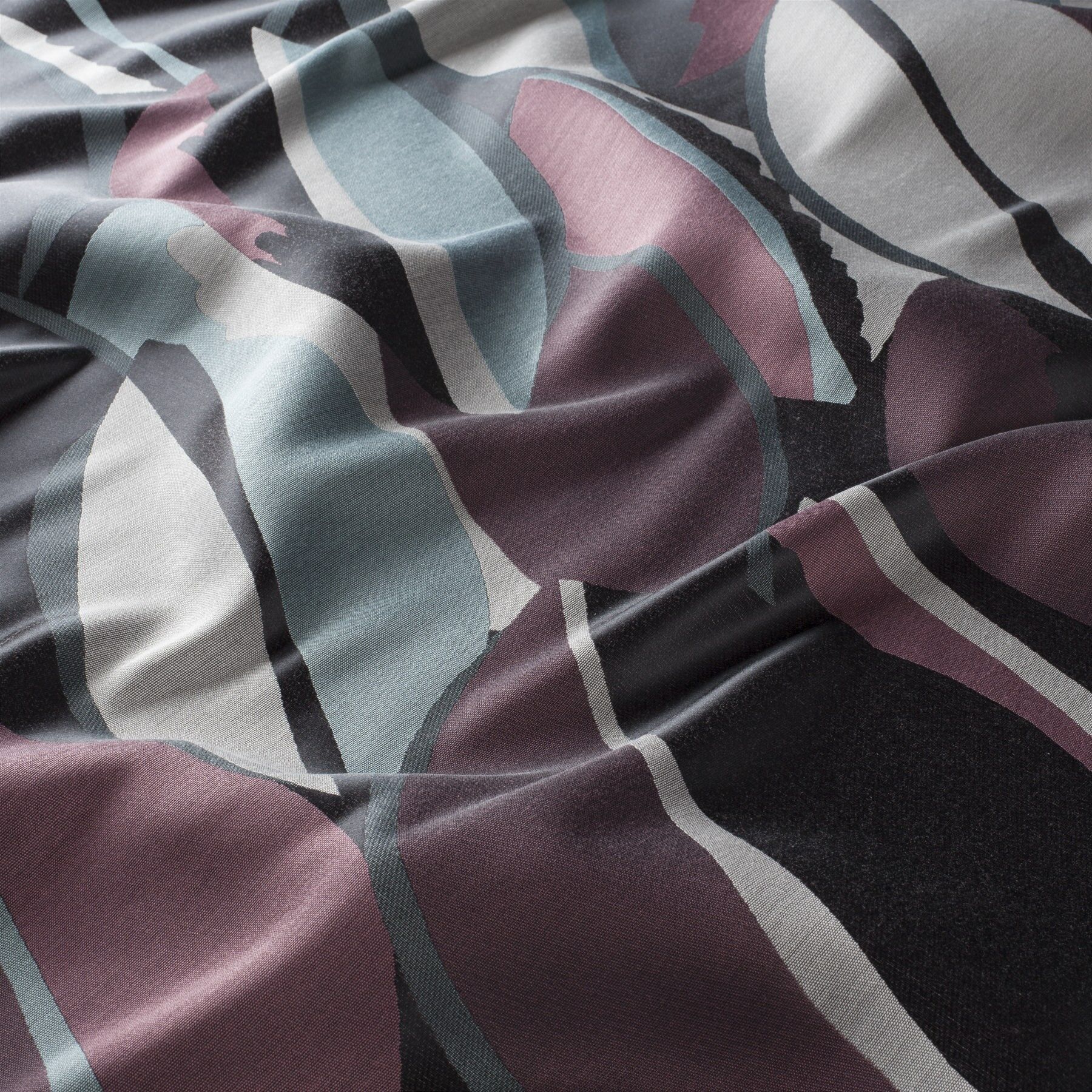 Ja7085 080 Bosco Jab Vorhangstoff Meterware Gemustert Rosa Blau