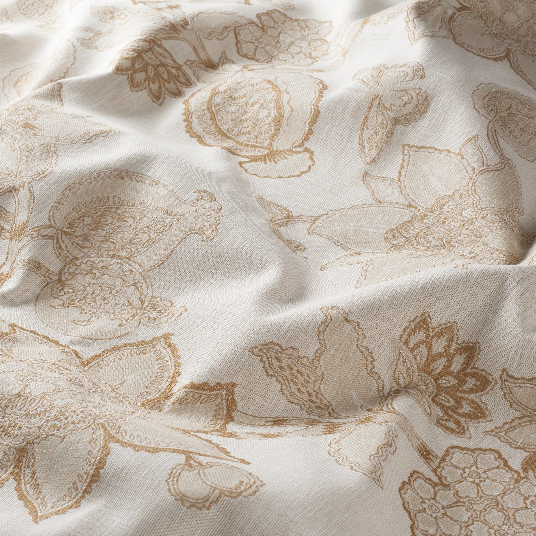 Ja7094 040 Jacobina Jab Vorhangstoff Meterware Mit Blumenmuster Weiss Gelb