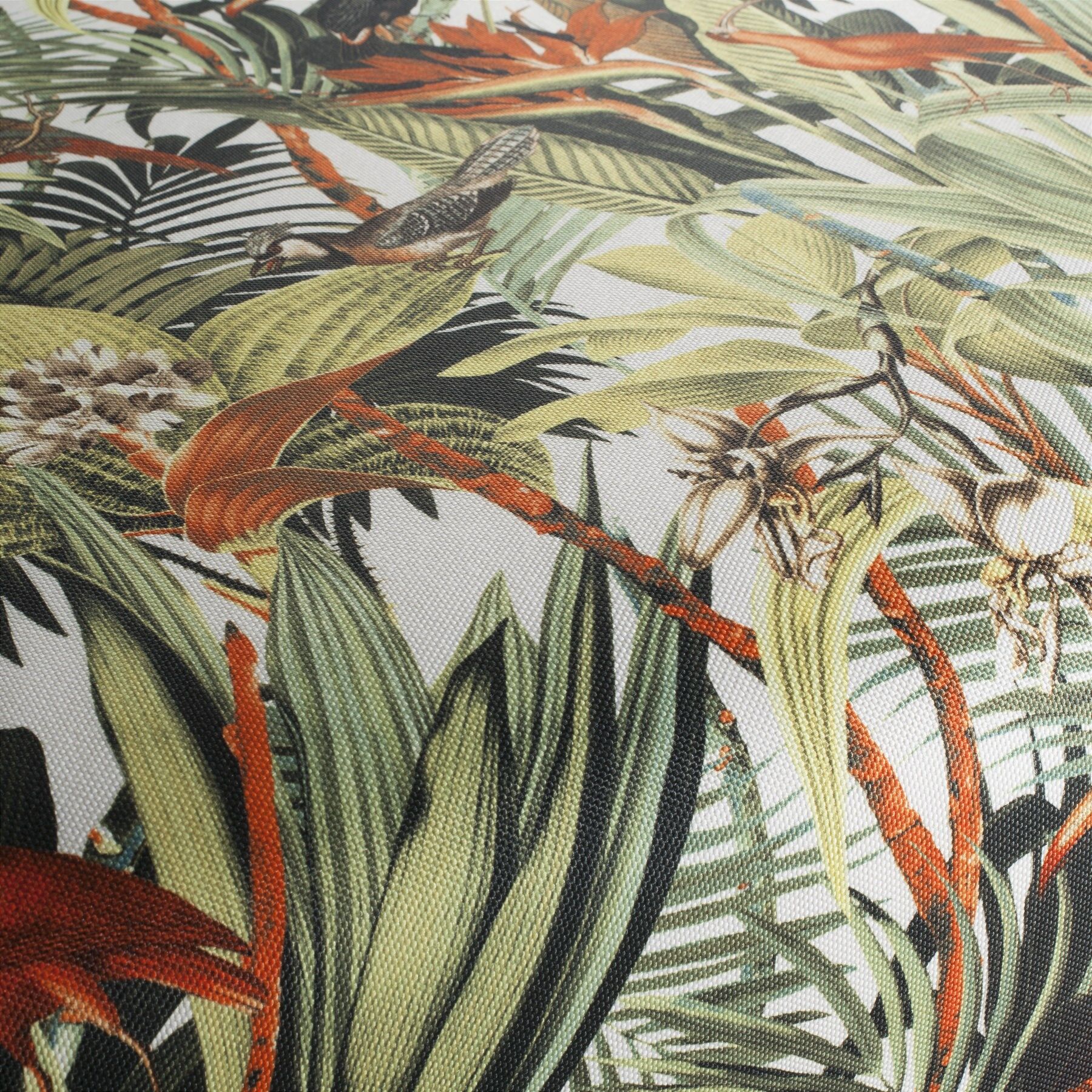 Ja8060 030 Jungle Birds Jab Vorhangstoff Meterware Mit Blumenmuster Weiss Gruen