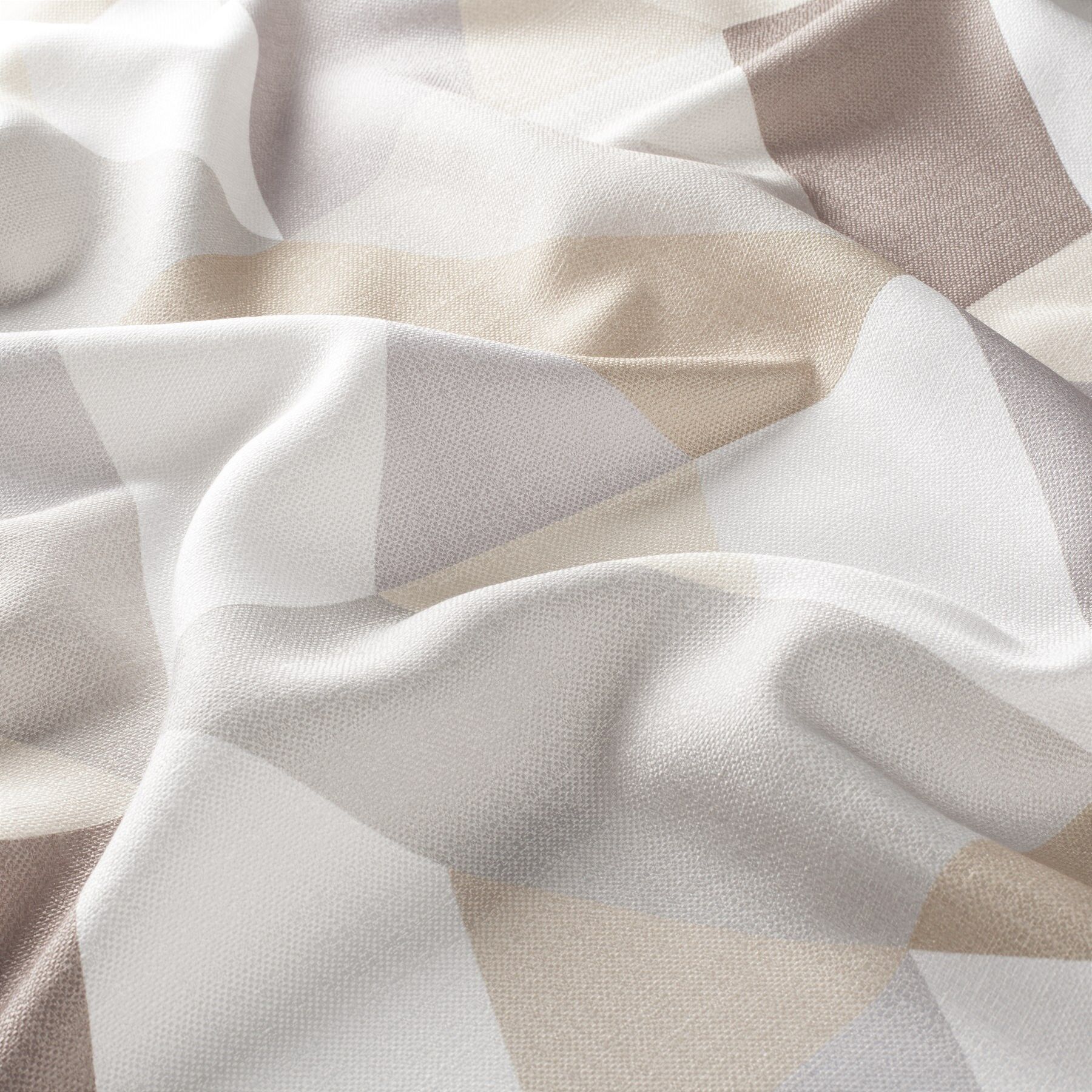 1 8941 070 Sounds Jab Vorhangstoff Meterware Gemustert Beige Blau