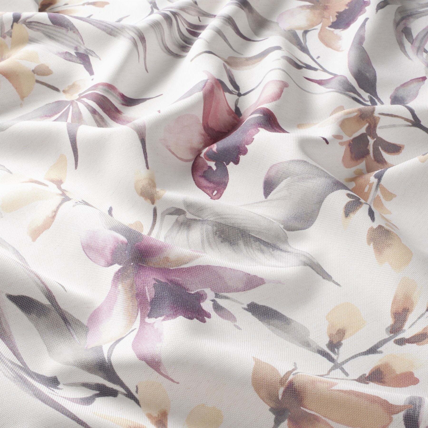 8 1876 060 Summertime Jab Vorhangstoff Meterware Mit Blumenmuster Rosa Weiss
