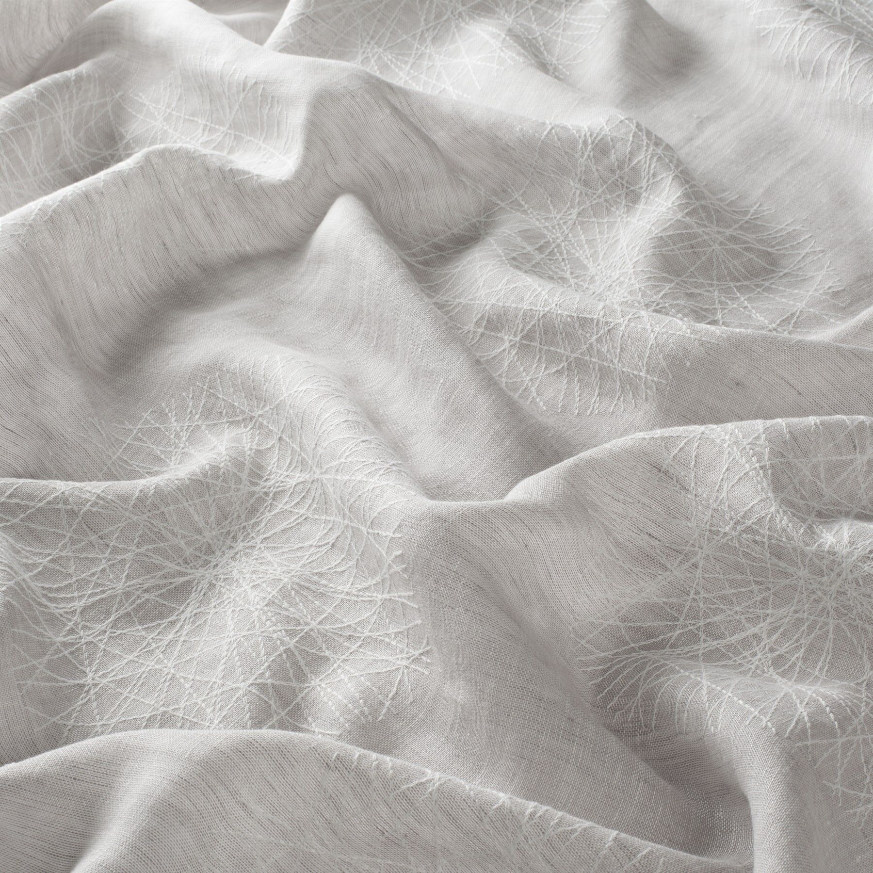 Ch2981 091 White Cocoon Jab Vorhangstoff Meterware Gemustert Grau