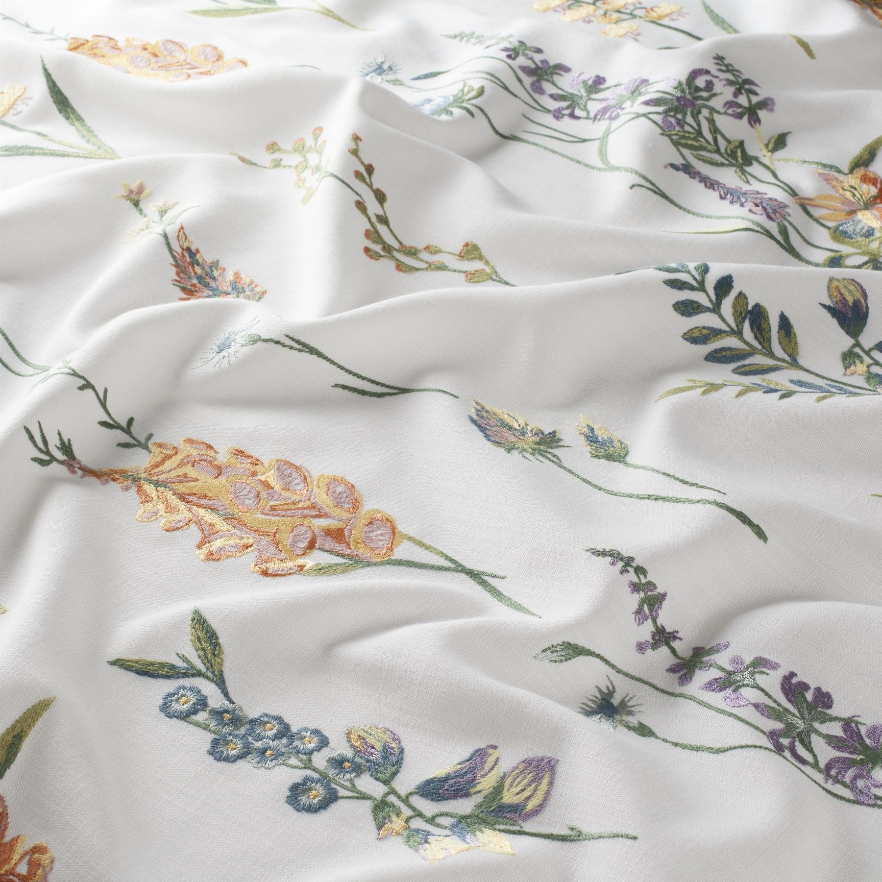 Ja7095 090 Floria Jab Vorhangstoff Meterware Mit Blumenmuster Weiss