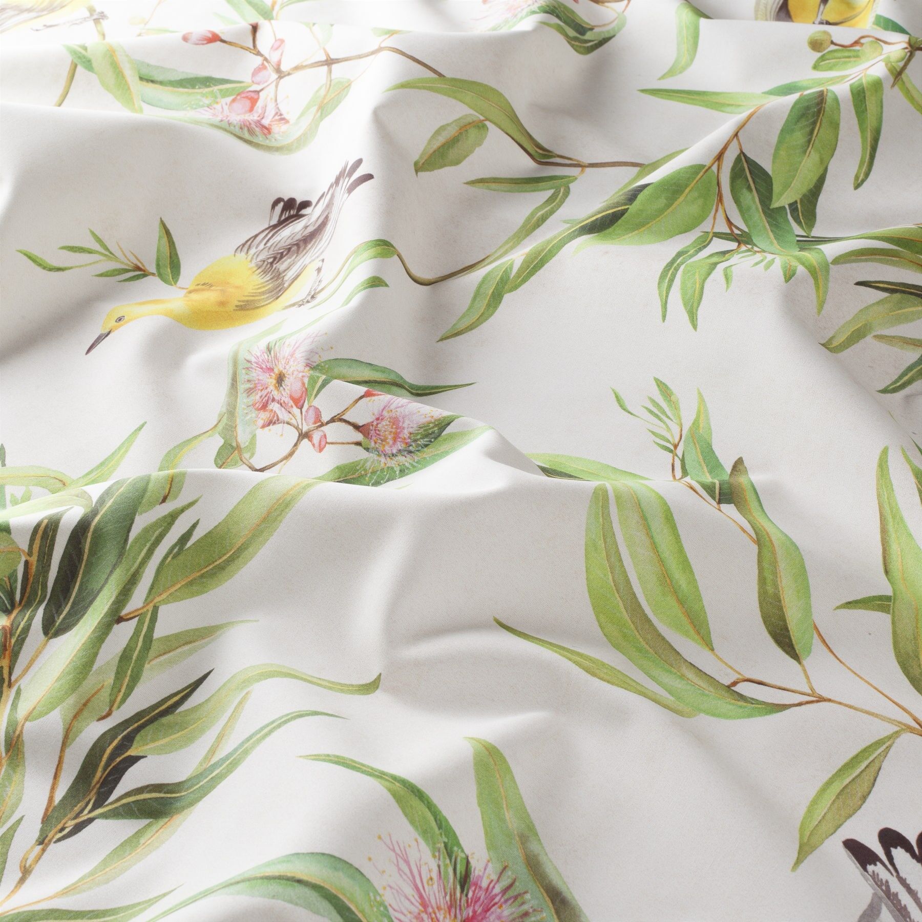 Ja8053 030 Greenery Jab Vorhangstoff Meterware Gemustert Weiss Gruen Gelb