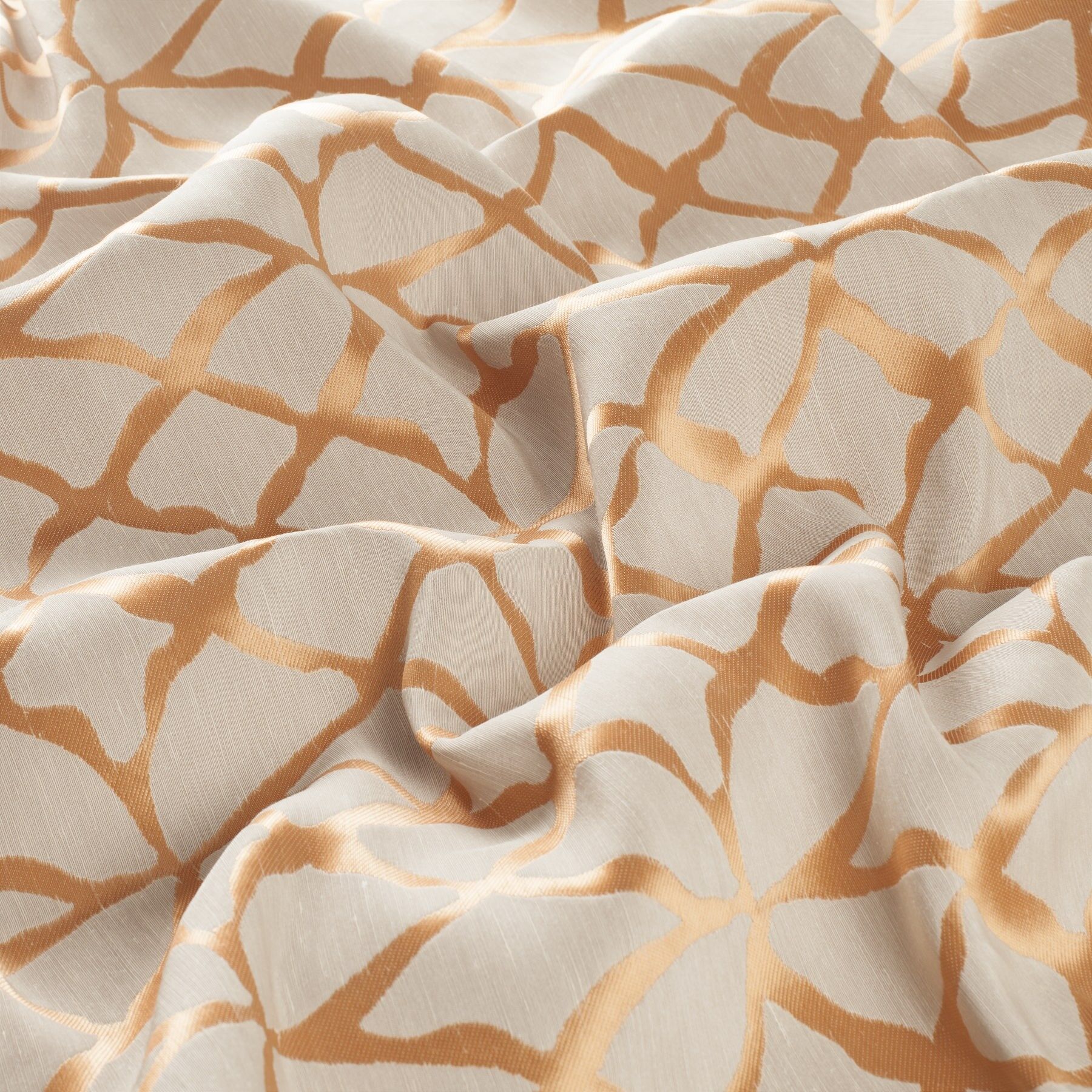 8 1869 060 Verdi Jab Vorhangstoff Meterware Gemustert Beige Orange