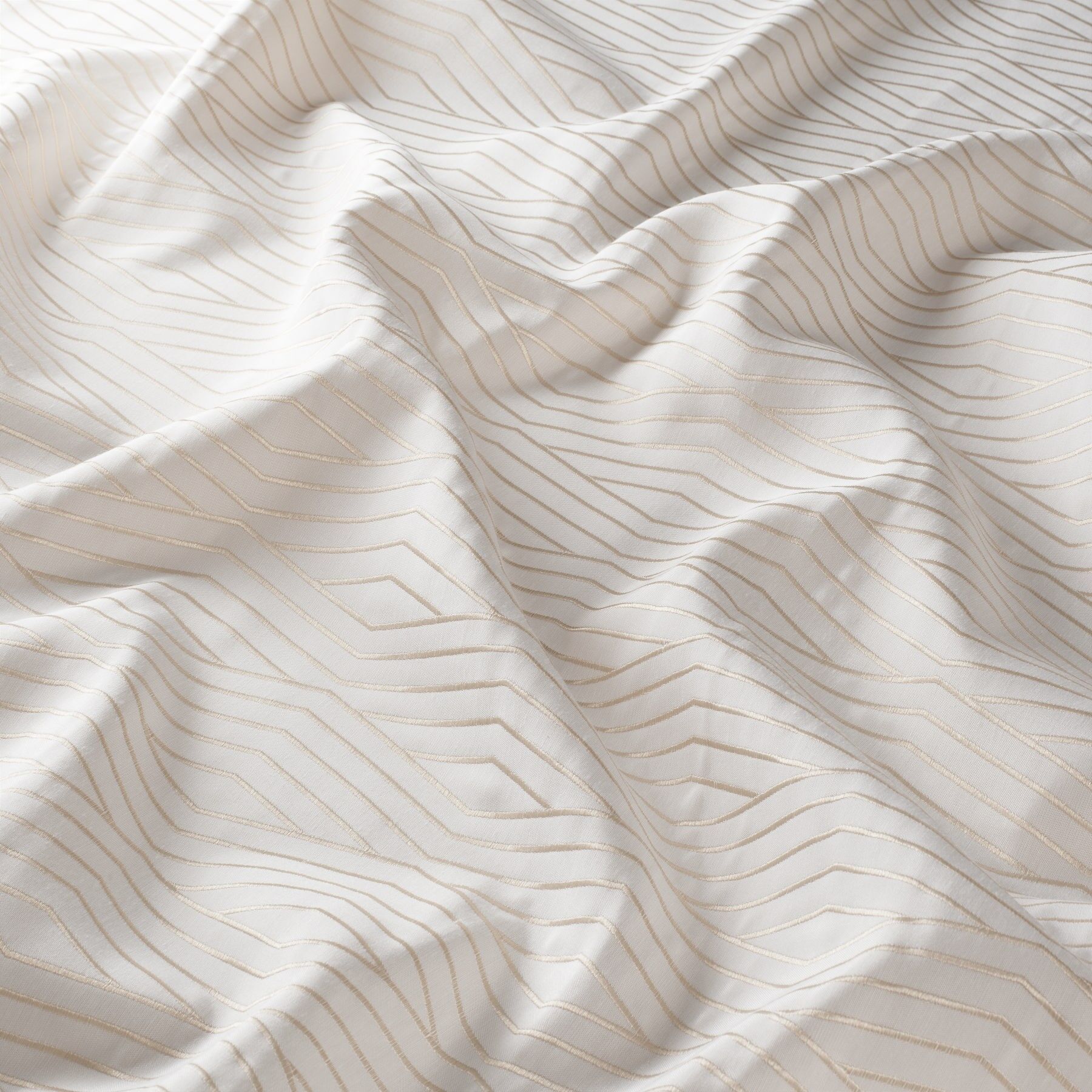 8 1916 070 Diamond Jab Vorhangstoff Meterware Gemustert Weiss Beige