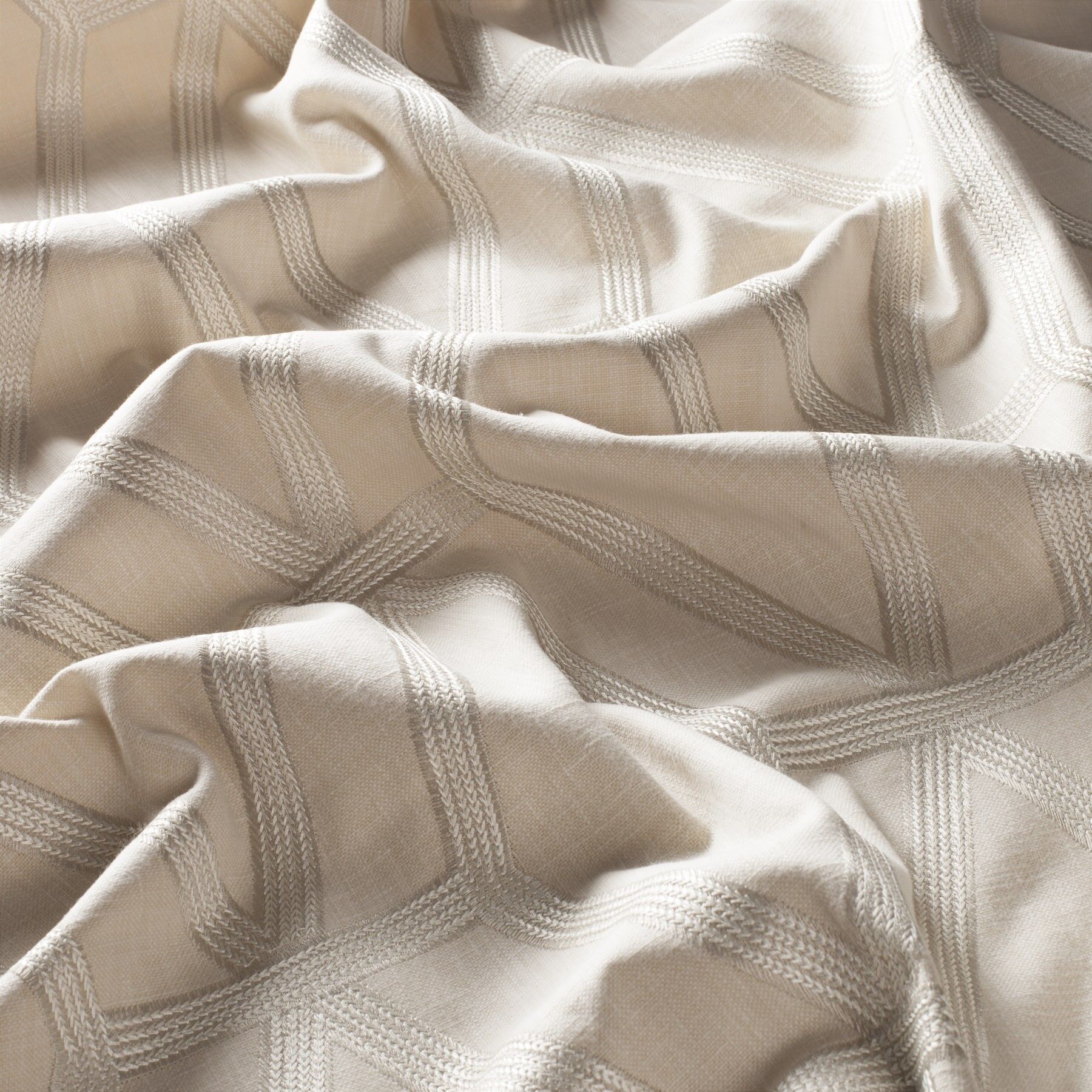 Ca1409 070 Cobra Jab Vorhangstoff Meterware Gemustert Beige