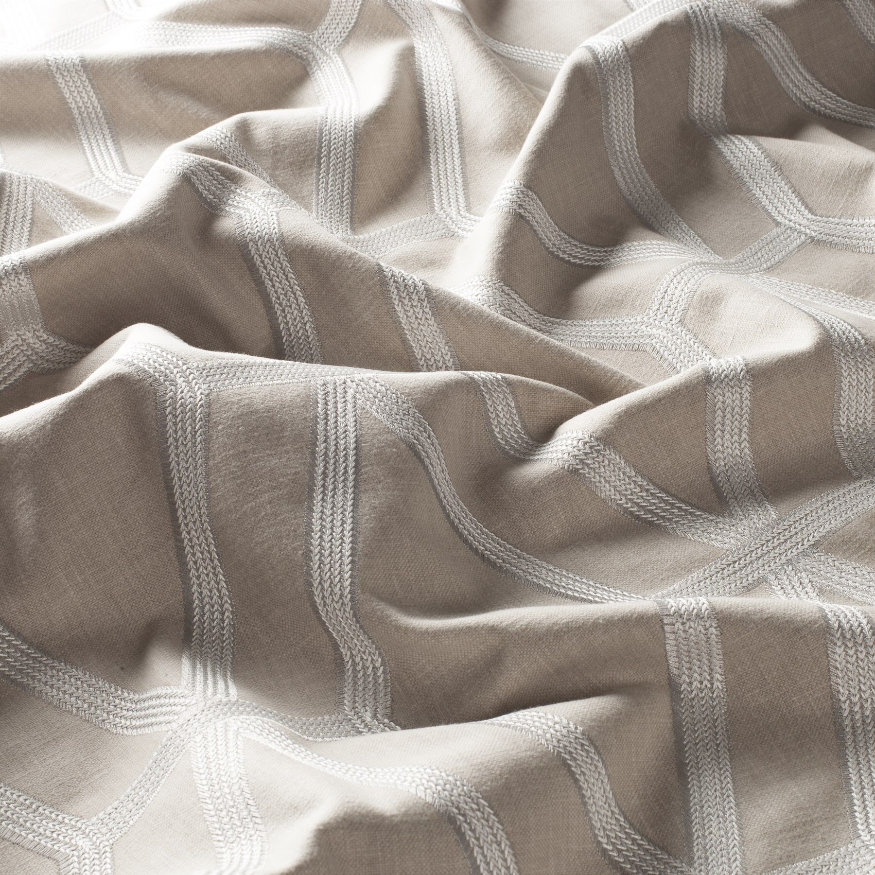 Ca1409 091 Cobra Jab Vorhangstoff Meterware Gemustert Beige