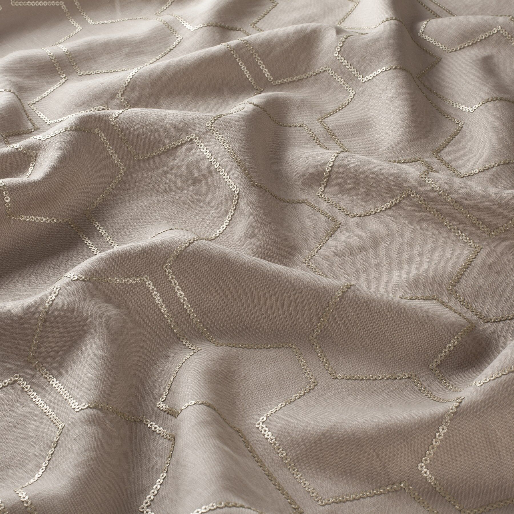 Ca1589 072 Cosmic Diamond Jab Vorhangstoff Meterware Gemustert Beige