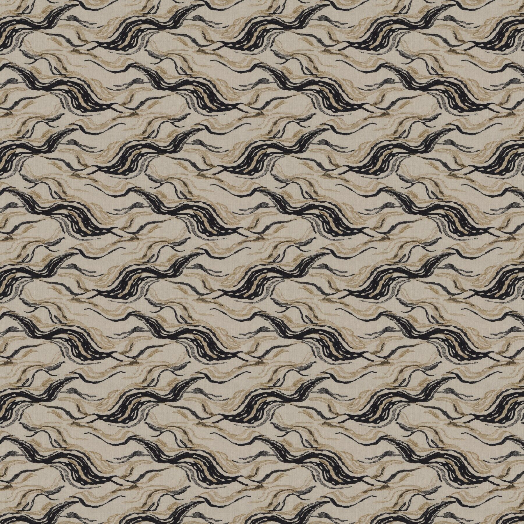 Ch3180 071 Pretty Day Jab Vorhangstoff Meterware Gemustert Beige Schwarz 1