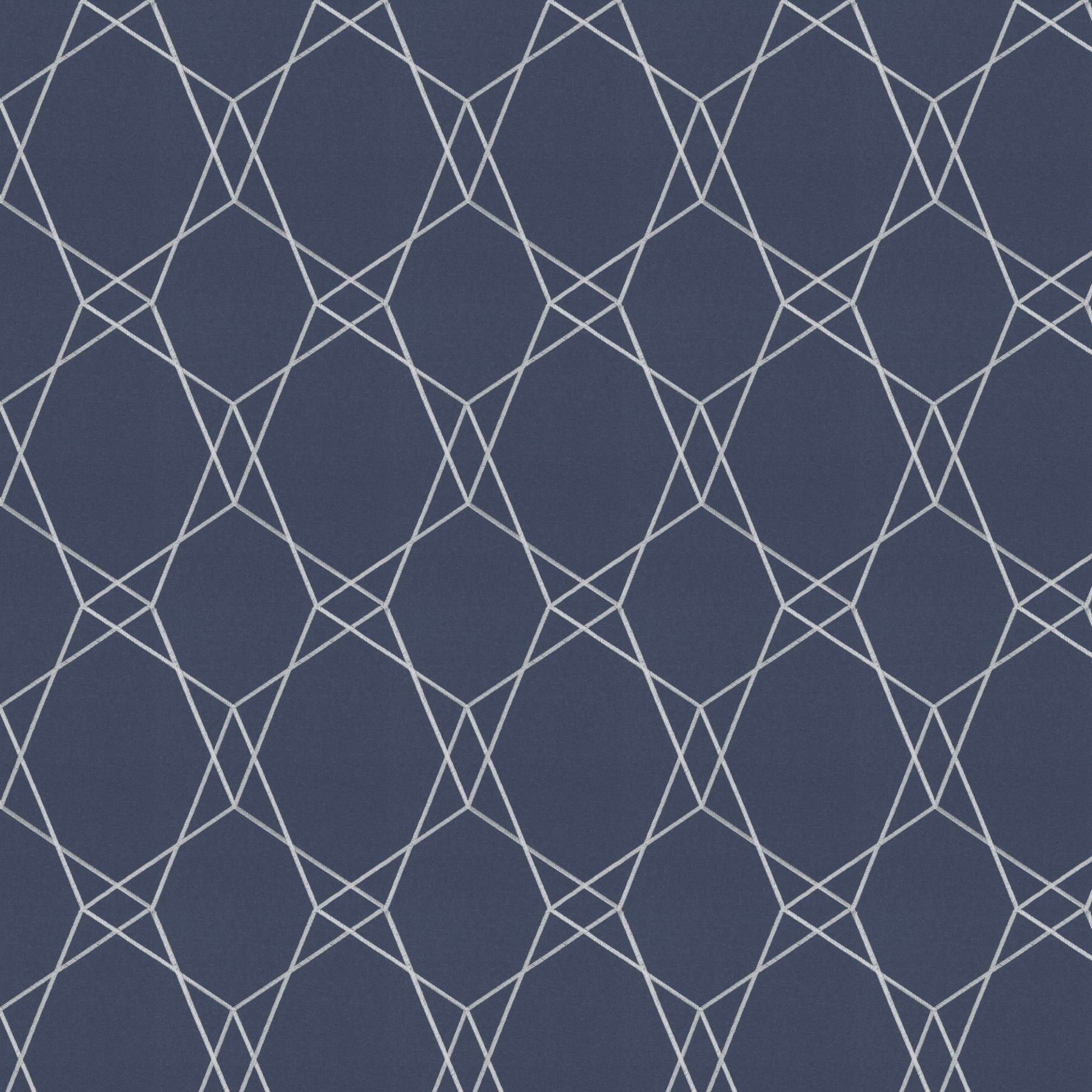 Gs1004 050 Royal Jab Vorhangstoff Meterware Gemustert Blau 1