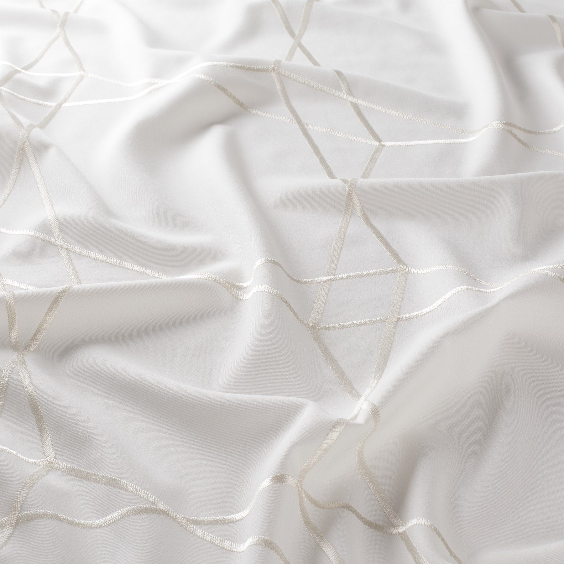 Gs1004 070 Royal Jab Vorhangstoff Meterware Gemustert Weiss Creme