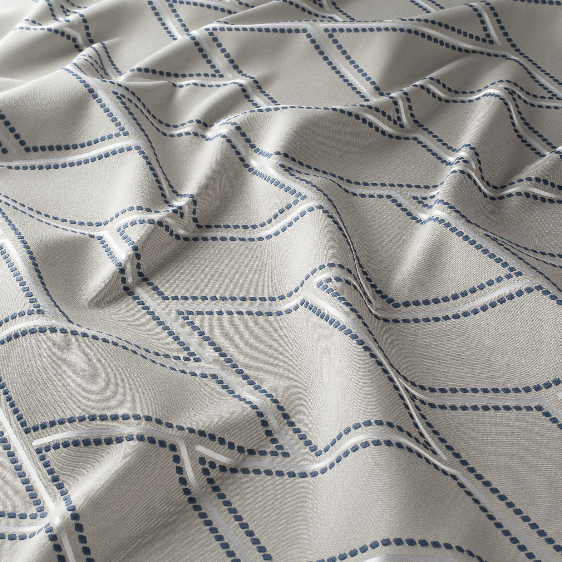 Ja7068 051 Solice Jab Vorhangstoff Meterware Gemustert Blau