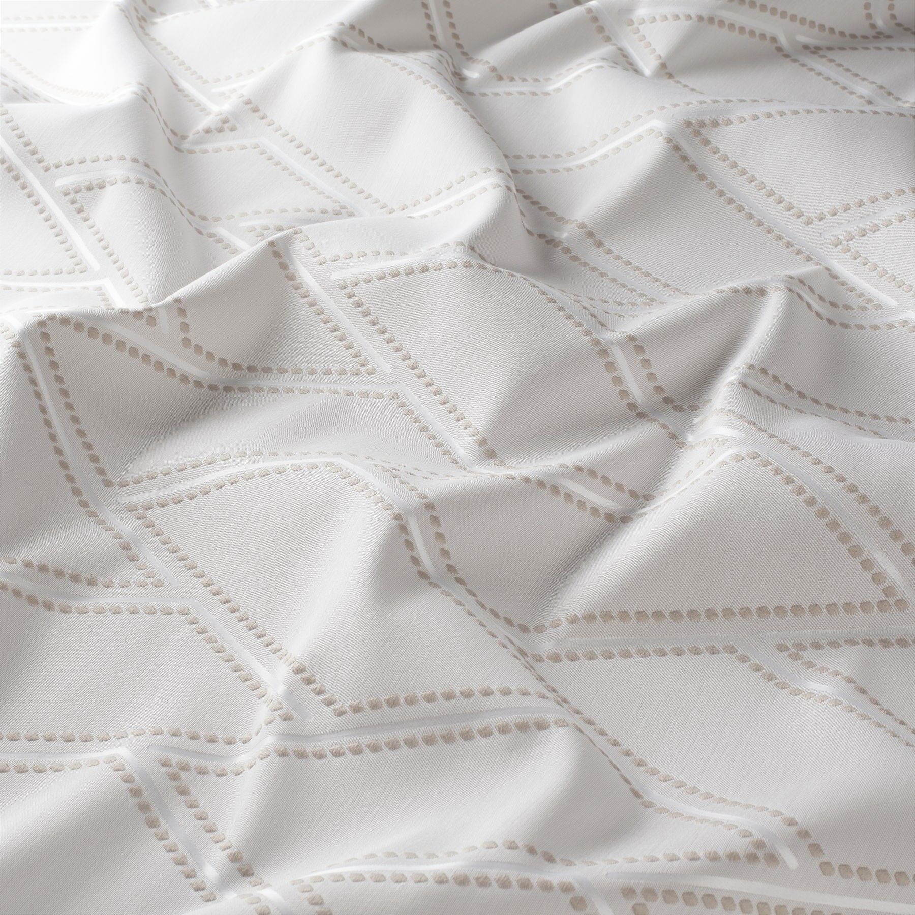 Ja7068 070 Solice Jab Vorhangstoff Meterware Gemustert Creme Weiss
