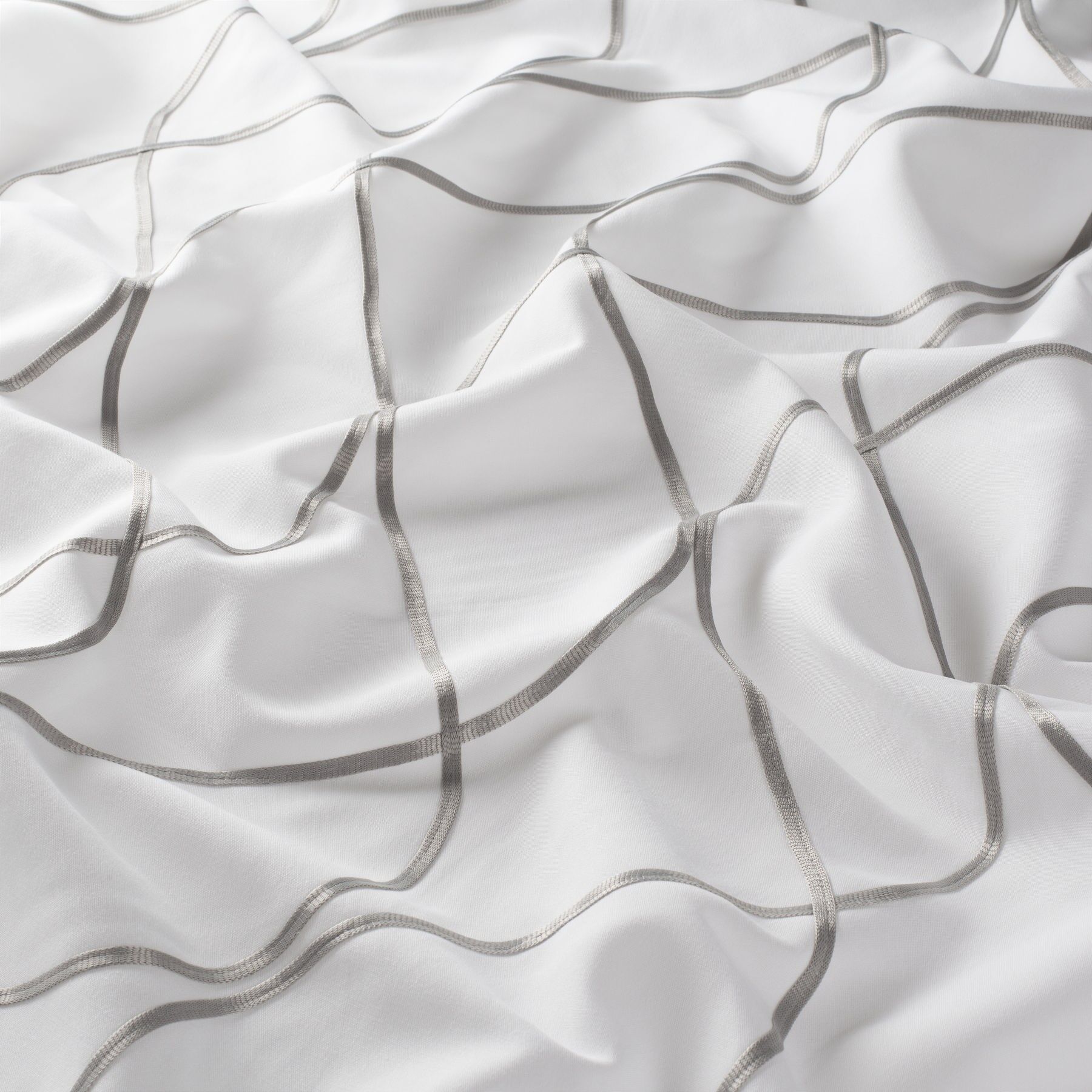 Ja7097 091 Bondy Jab Vorhangstoff Meterware Gemustert Weiss Grau