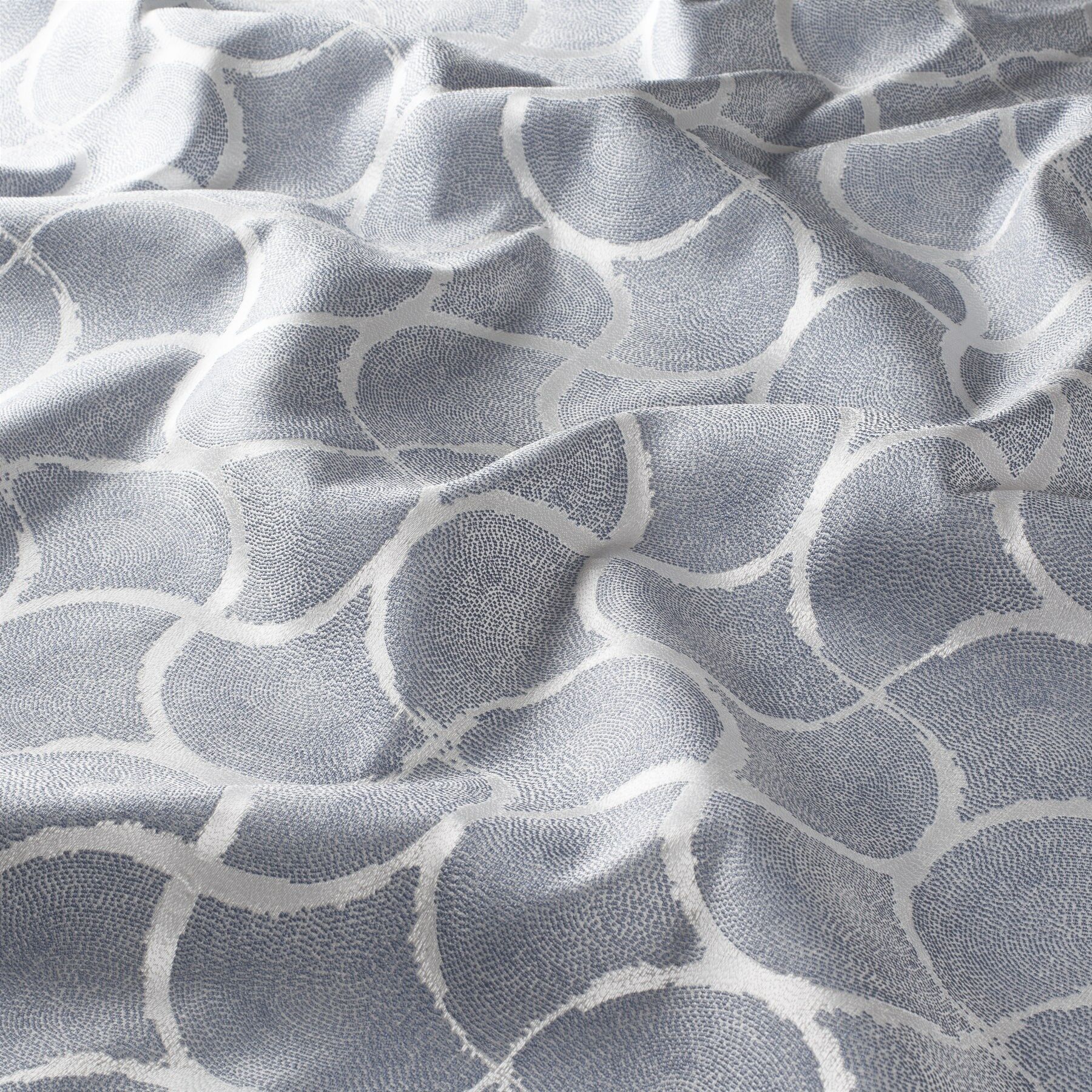 Ja7112 050 Mosaic Jab Vorhangstoff Meterware Gemustert Blau