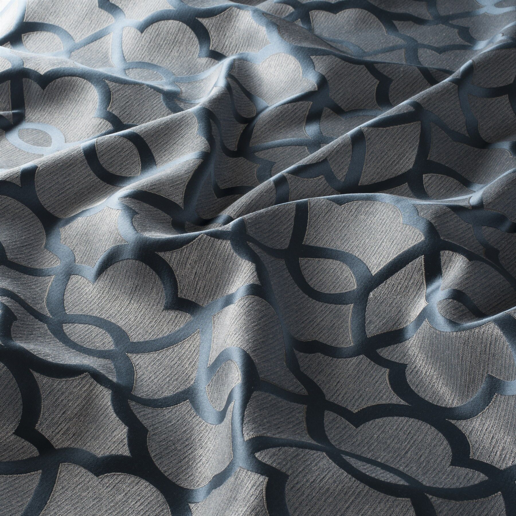 Ja7143 051 Trellis Jab Vorhangstoff Meterware Gemustert Blau