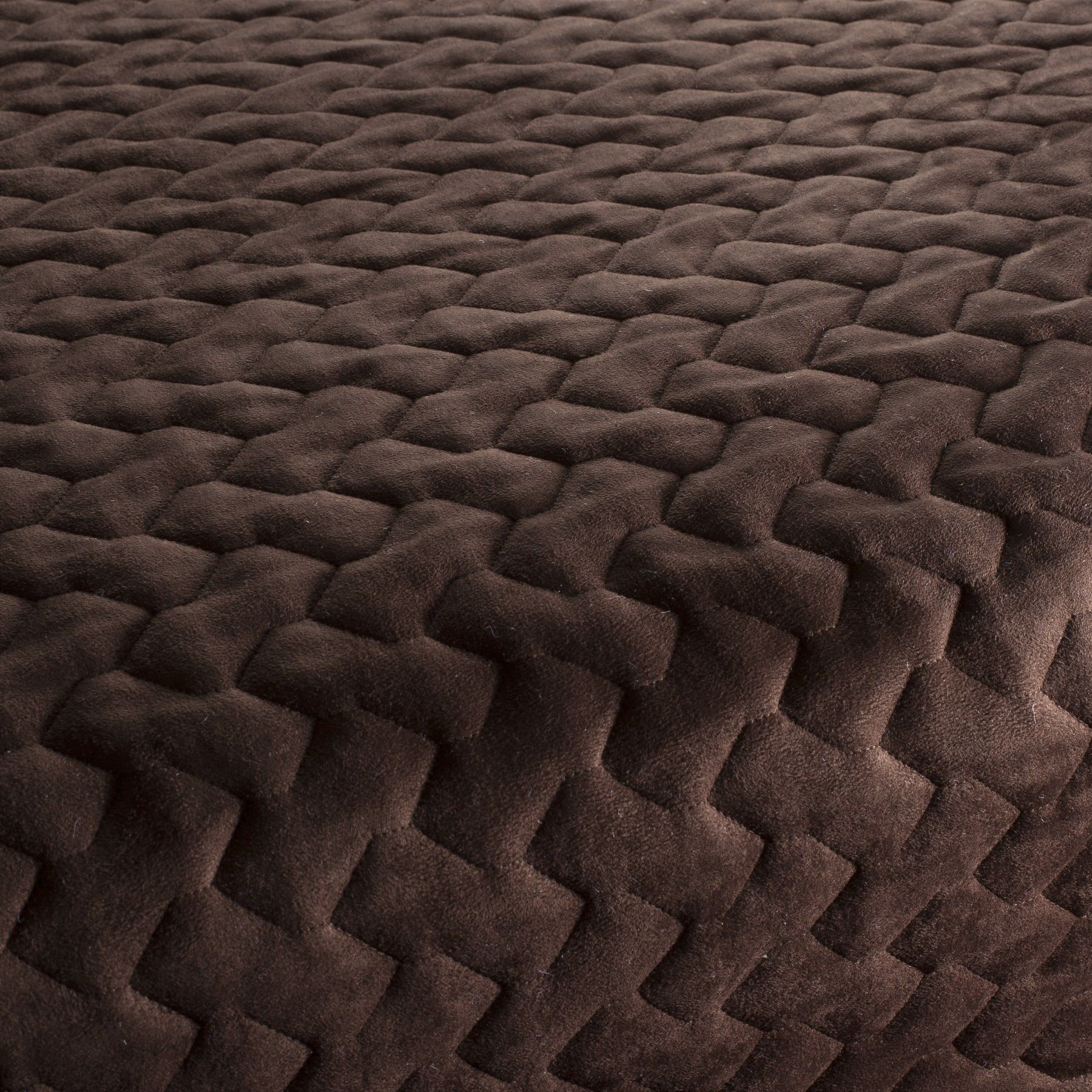 Ch3106 025 Super Trouper Microfaser Polsterstoff Bestickt Gemustert Braun