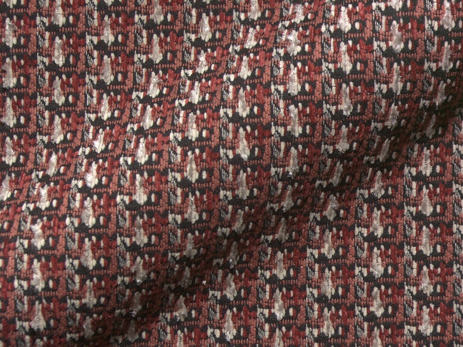 Lawa 455 Q2 Moebelstoff Polsterstoff Hoepke Grob Gewebt Gestreift Rot