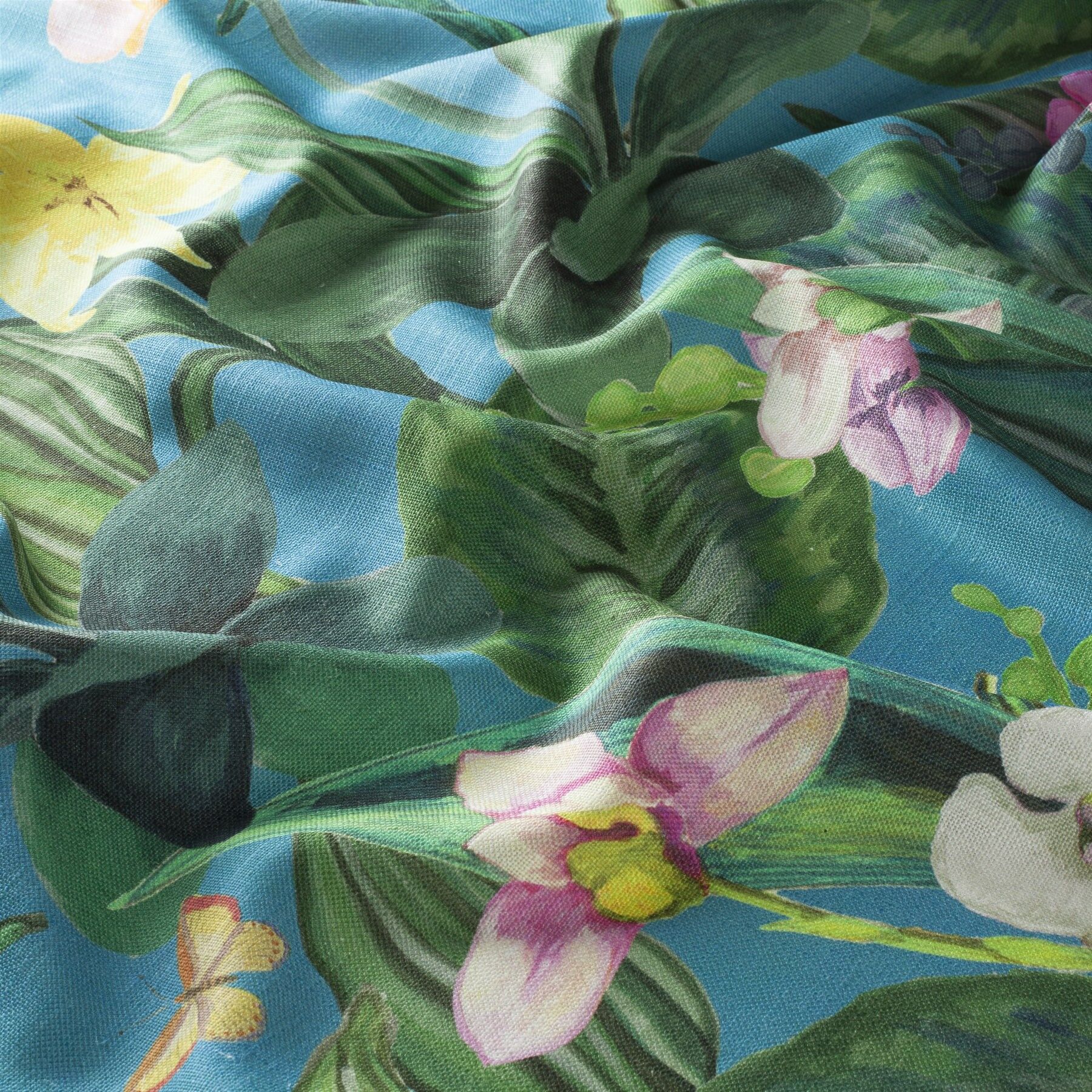 Ja8034 080 Orchid Modern Bedruckte Vorhaenge Floral Bunt