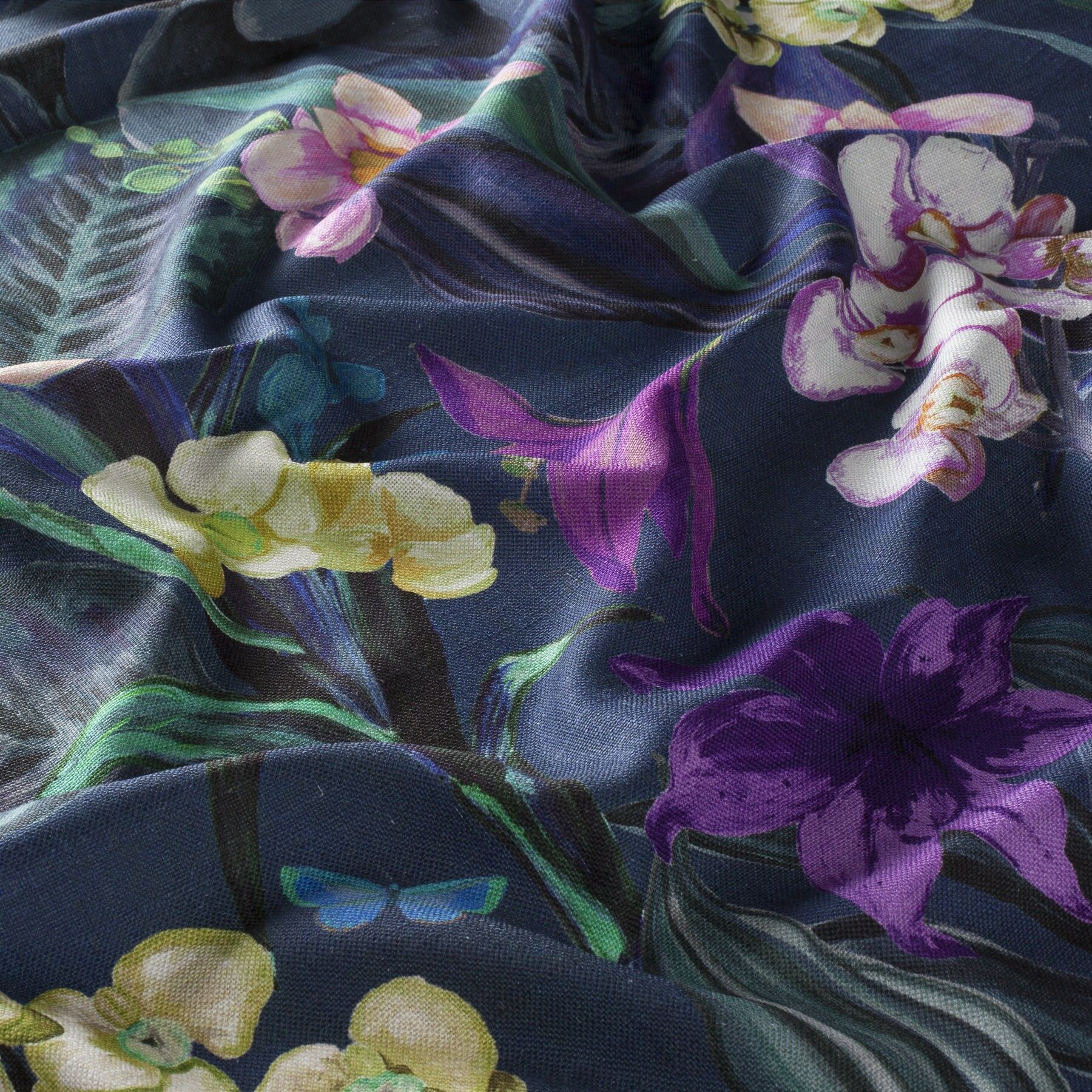 Ja8034 081 Orchid Modern Bedruckte Vorhaenge Floral Bunt