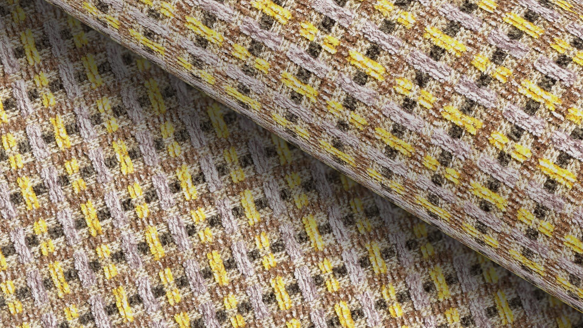 Möbelstoff Braga 313198 Karo Curry Grau