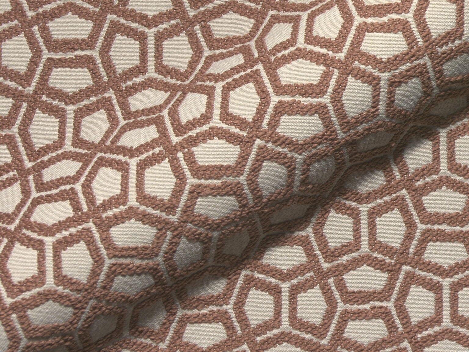 Origami 631 Q2 Moebelbezugsstoff Hoepke Gemustert Rosa Beige