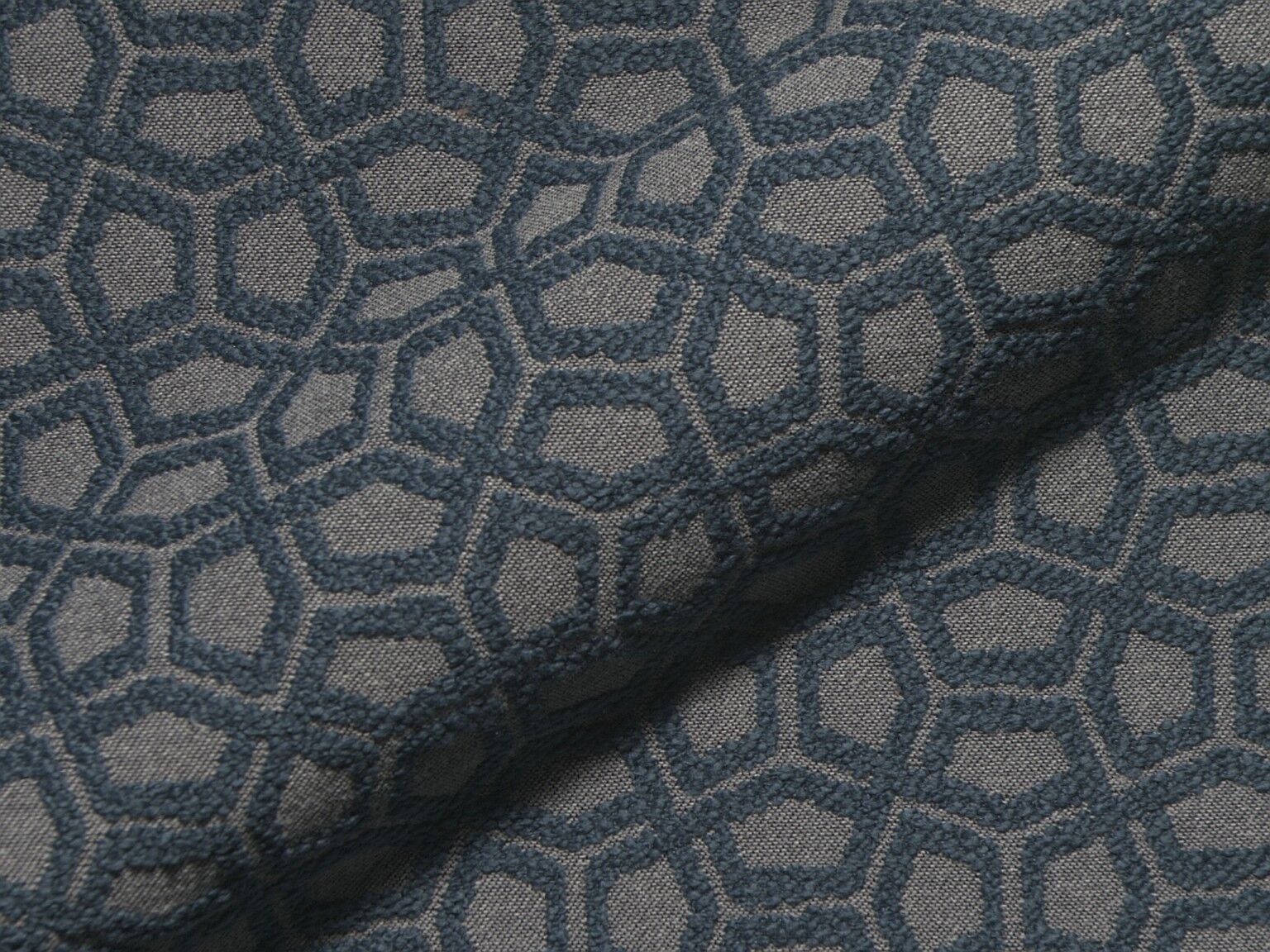 Origami 683 Q2 Moebelbezugsstoff Hoepke Gemustert Blau Grau